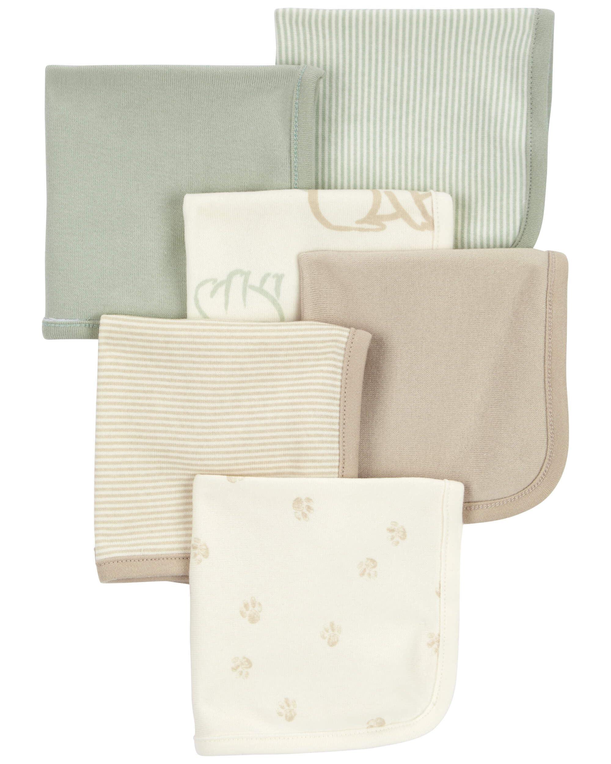 Carter's 6-Pack Washcloths (Ivory/Khaki)