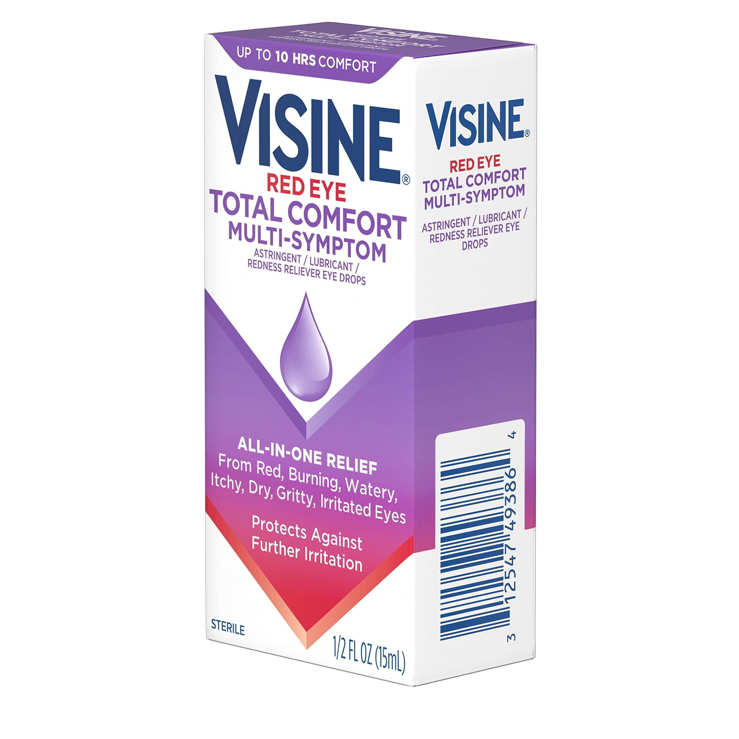 Visine Multi-Symptom Eye Drops - Astringent, Lubricant & Redness Reliever for Irritated, Dry, Red Eyes - 0.5 fl. oz - Image 8