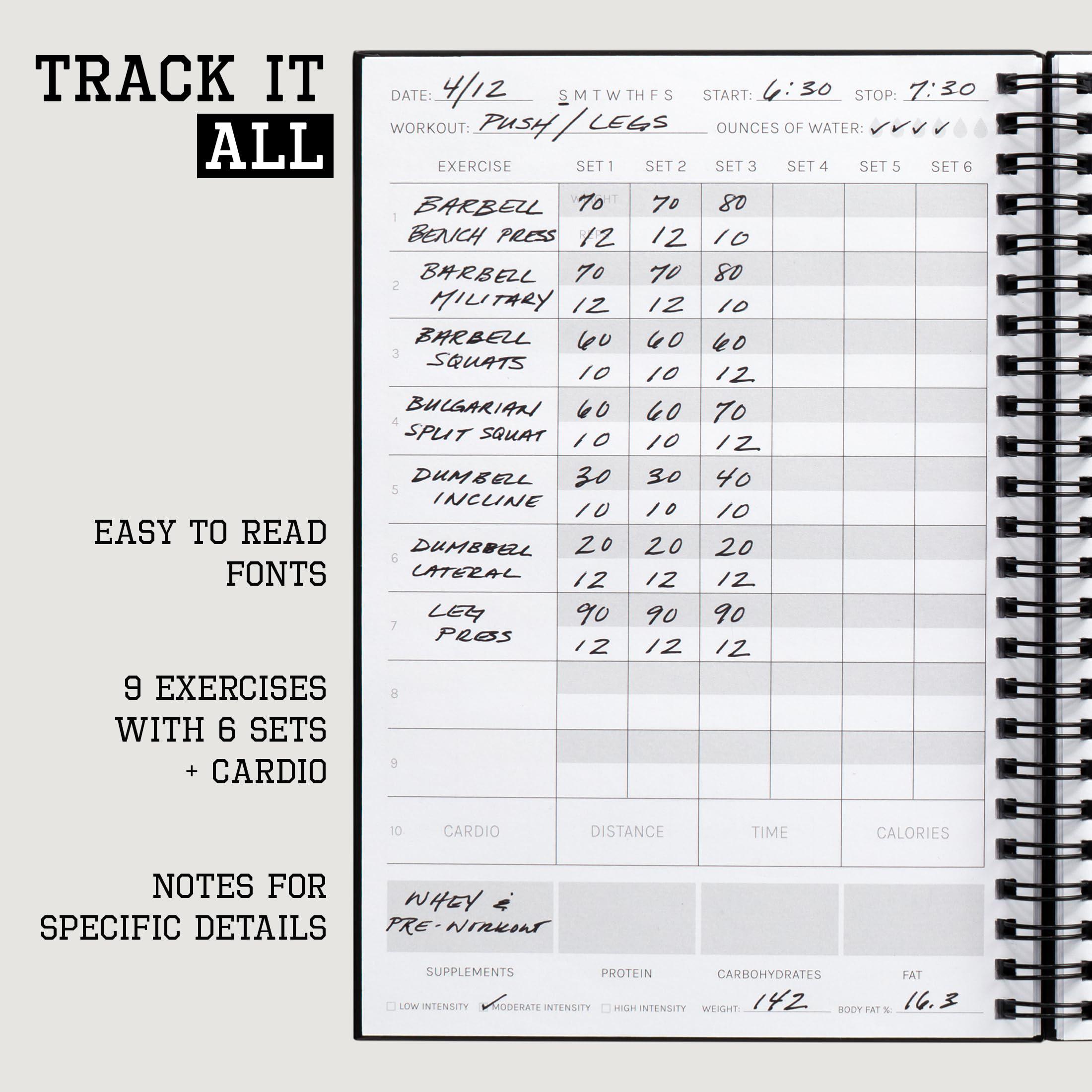 The Ultimate Fitness Journal for Tracking and Crushing Your Gym Goals - Detailed Workout Planner & Log Book For Men and Women - Great Gym Accessories With Calendar, Nutrition & Progress Tracker - Image 4