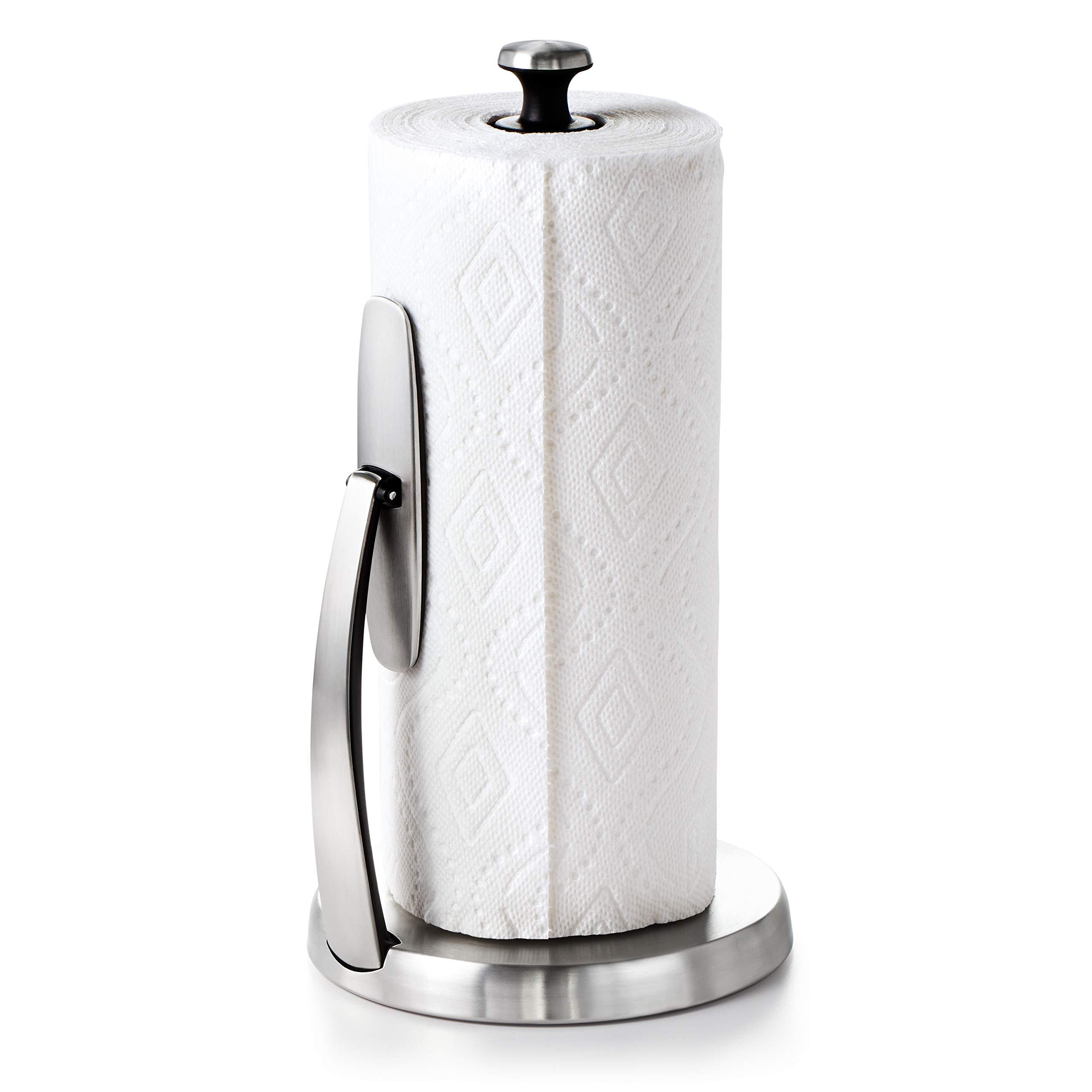 OXO Good Grips SimplyTear Paper Towel Holder - Stainless Steel (Silver & Black) - Image 7