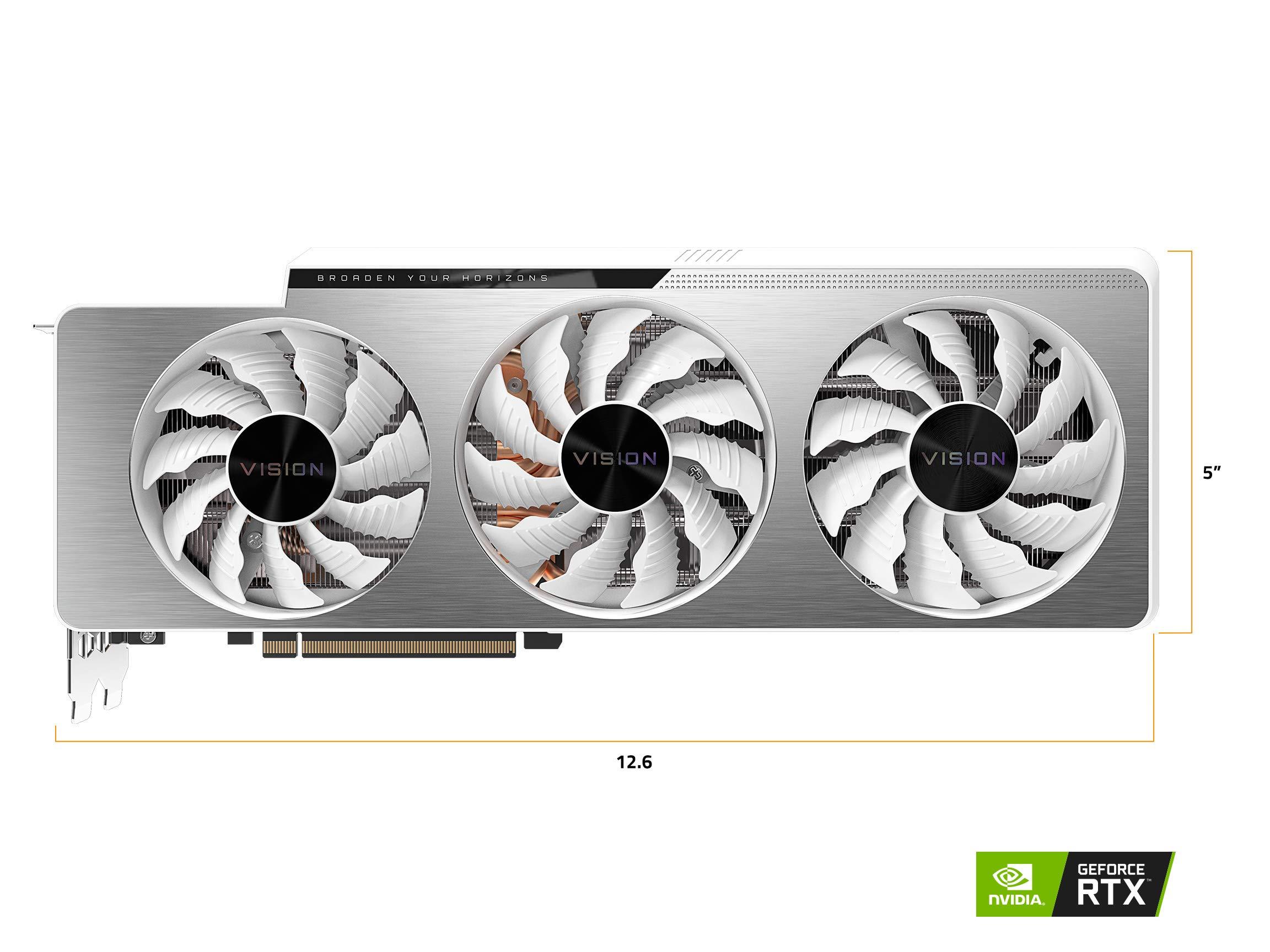 GIGABYTE GeForce RTX 3090 Vision OC 24G Graphics Card, 3X WINDFORCE Fans, 24GB 384-bit GDDR6X, GV-N3090VISION OC-24GD Video Card - Image 9