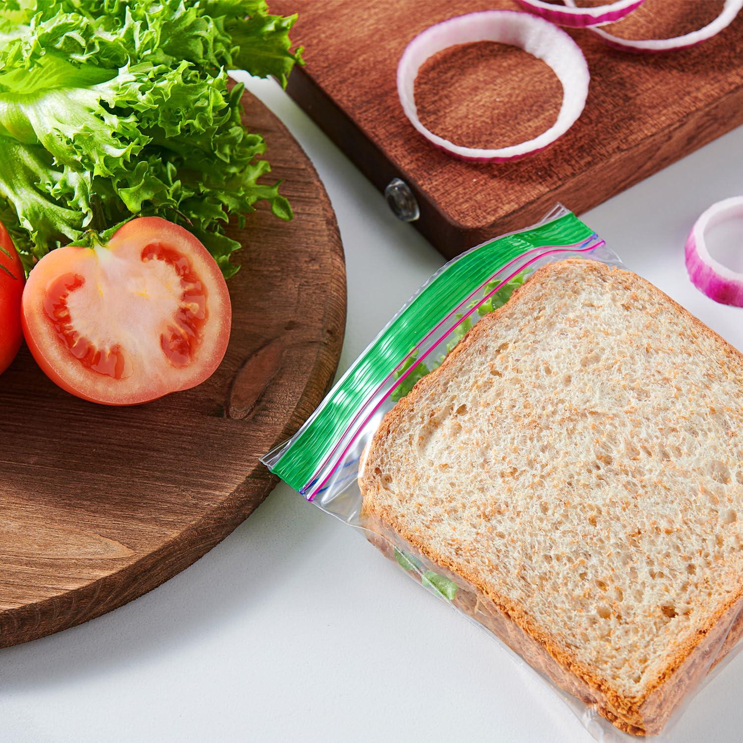 TYPLASTICS Sandwich and Snack Bags, Storage Bags for Food On the Go, Double Zipper for Freshness, Easy Open Design, Reclosable, 360 Count - Image 2