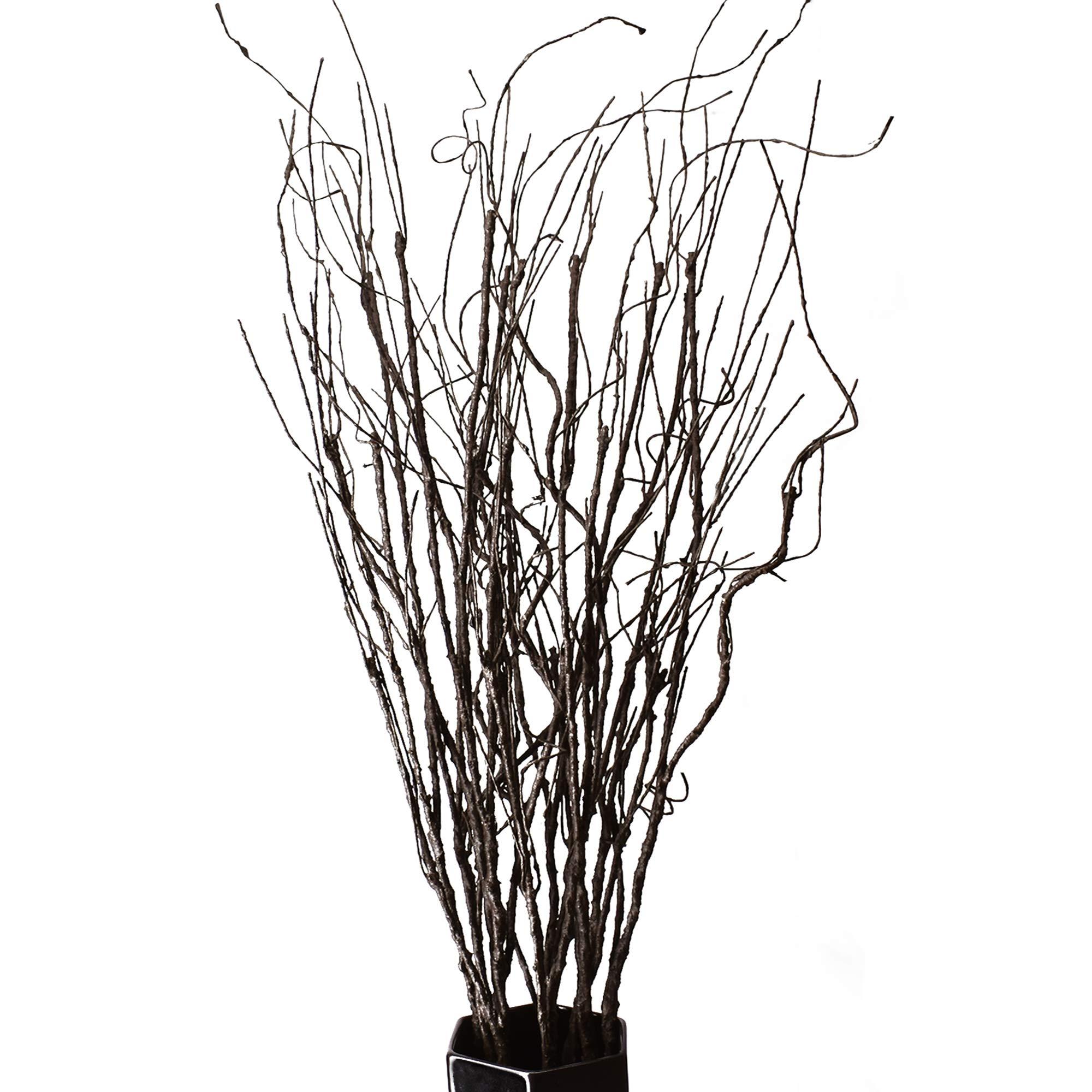 FeiLix 10PCS Lifelike Curly Willow Branches Decorative Dried Artificial Twigs, 30.7 Inches Fake Bendable Sticks Vintage Vines/Stems DIY Greenery Plants Craft Vases Home Garden Hotel Farmhouse Decor