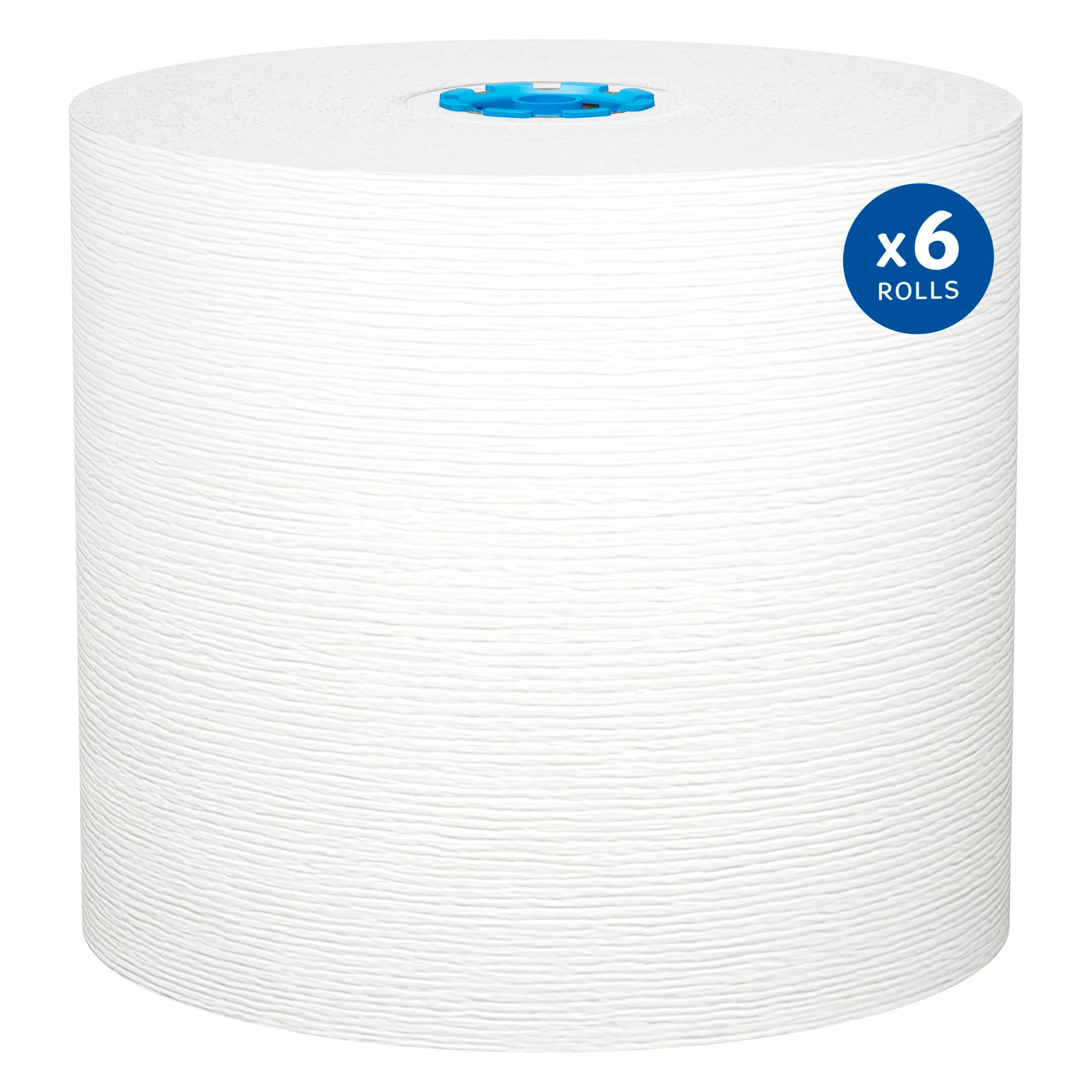 Kleenex Professional Hard Roll Paper Towels, Bulk (25637), Premium Absorbency Pockets, White, for Scott-brand Blue Core Dispensers (6 Rolls at 700' Each, 4,200'/Case)