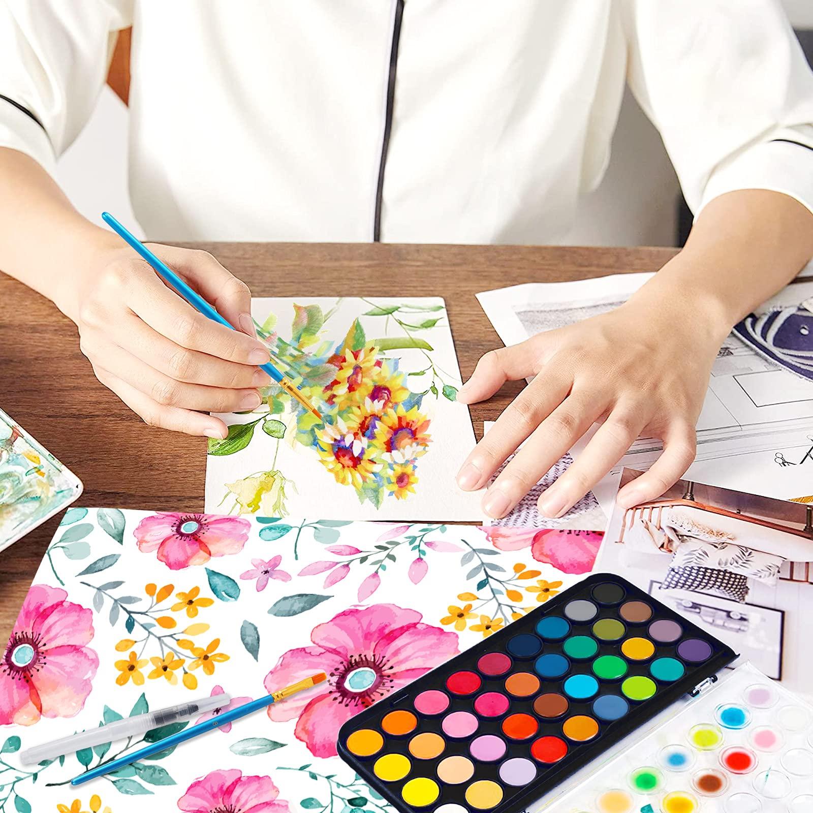 Watercolor Paint, 48 Colors Washable Watercolor Paint Set with a Brush a Refillable Water Brush Pen and Palette, Non-toxic Water Color Paints Sets for Kids Adults Artists Children Students Beginner - Image 2