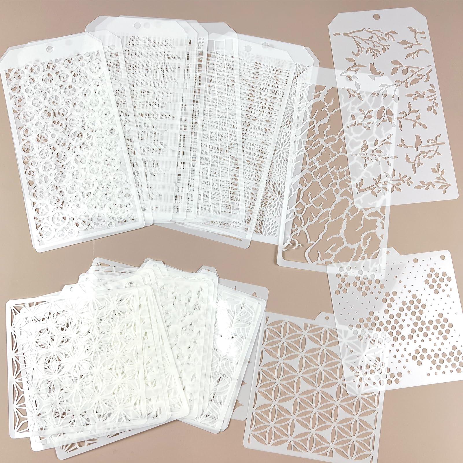 30 Pcs Abstract Layering Stencils - Mixed Media Spray Paint Stencils, Reusable Geometric Christmas Painting Templates for Wall & Canvas - Image 7