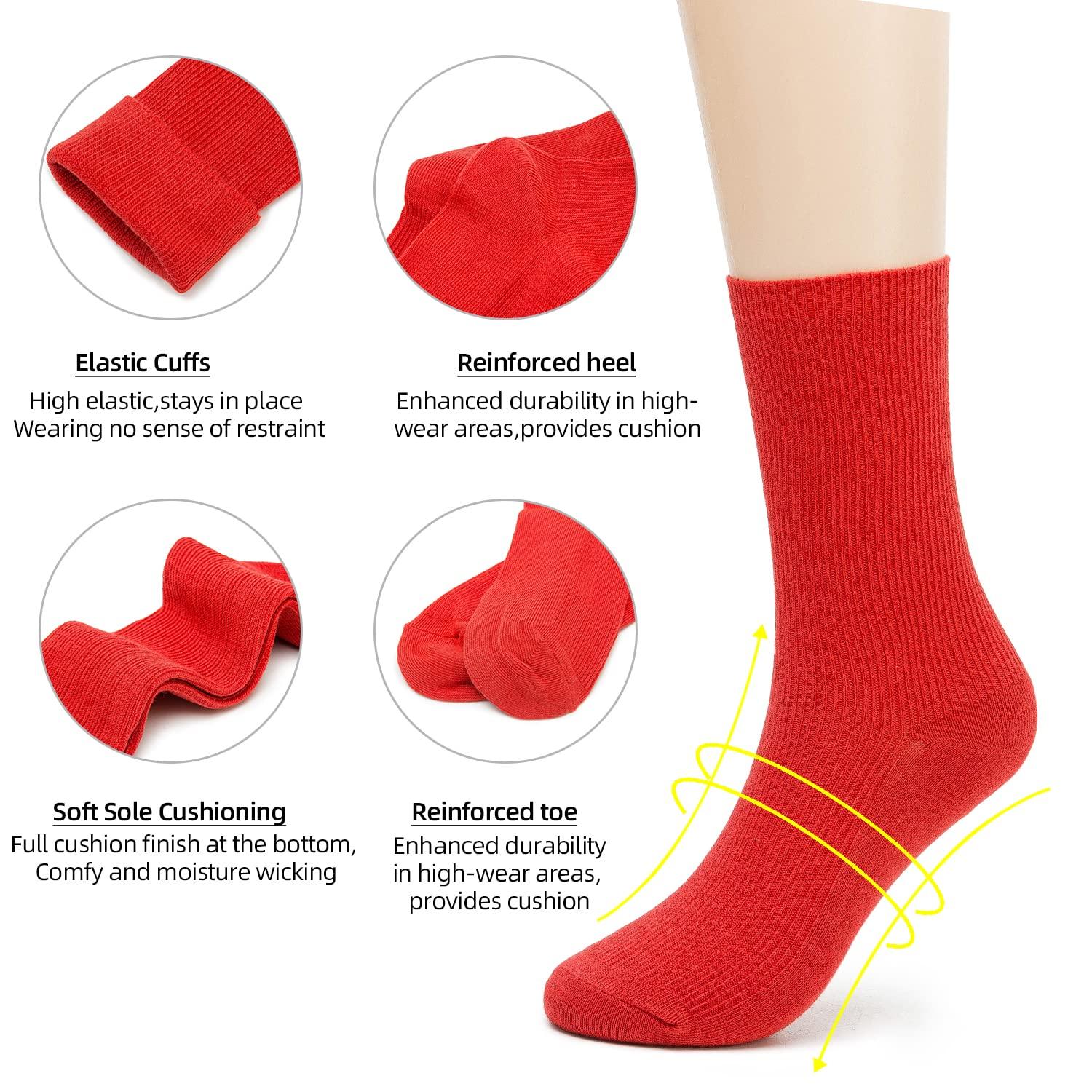Remorty Womens Colorful Basic Sock -Unique Knit Cotton Crew Socks 3 Pack - Image 3