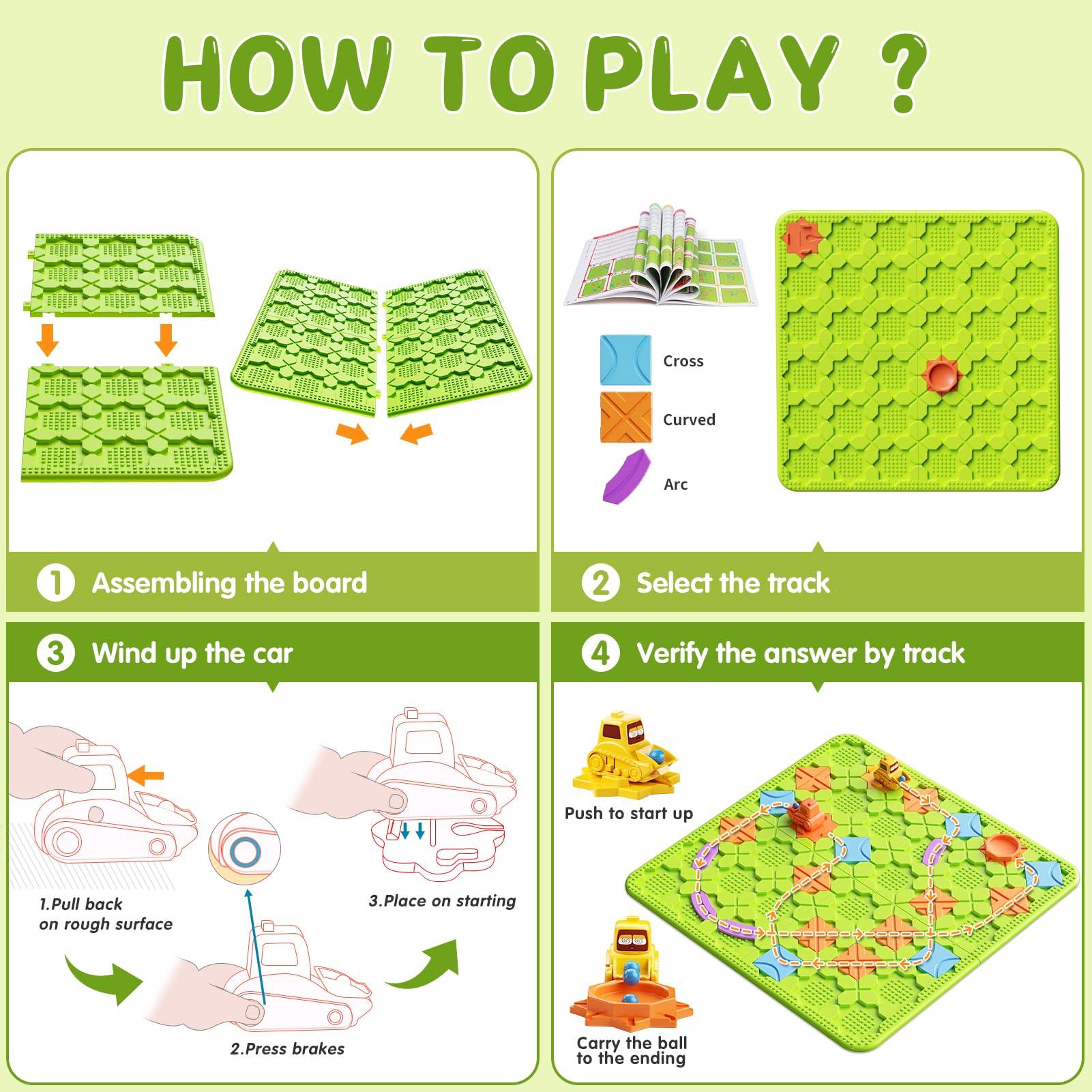 Brain Stem Activity Logic Kits, Board Teaser Games & Puzzles Toys with 200+ Challenges, 4 Difficulty Levels for Kids Ages 3-10, Educational Learning Maze Games for Toddlers - Image 3