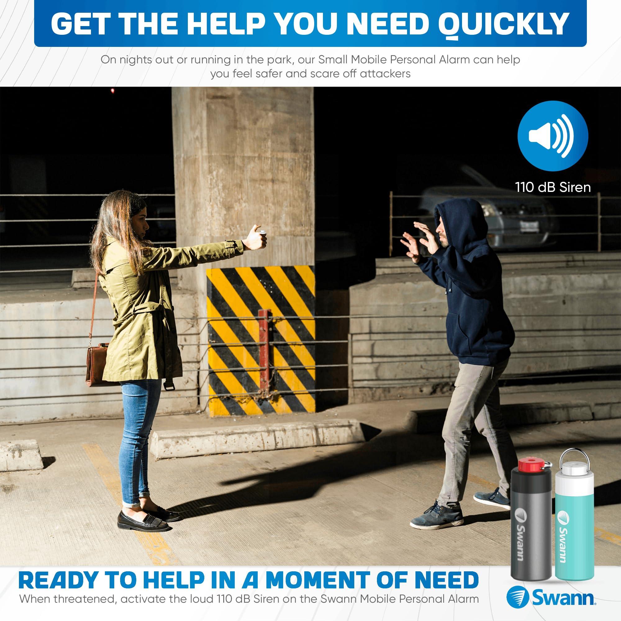 Swann ActiveResponse Mobile Personal Safety Alarm - 110dB Loud Emergency Siren with SMS Alerts & Mobile Connectivity, Long Battery Life, Smart SOS Safety Alarm, Key Chain, MPRS - Image 3