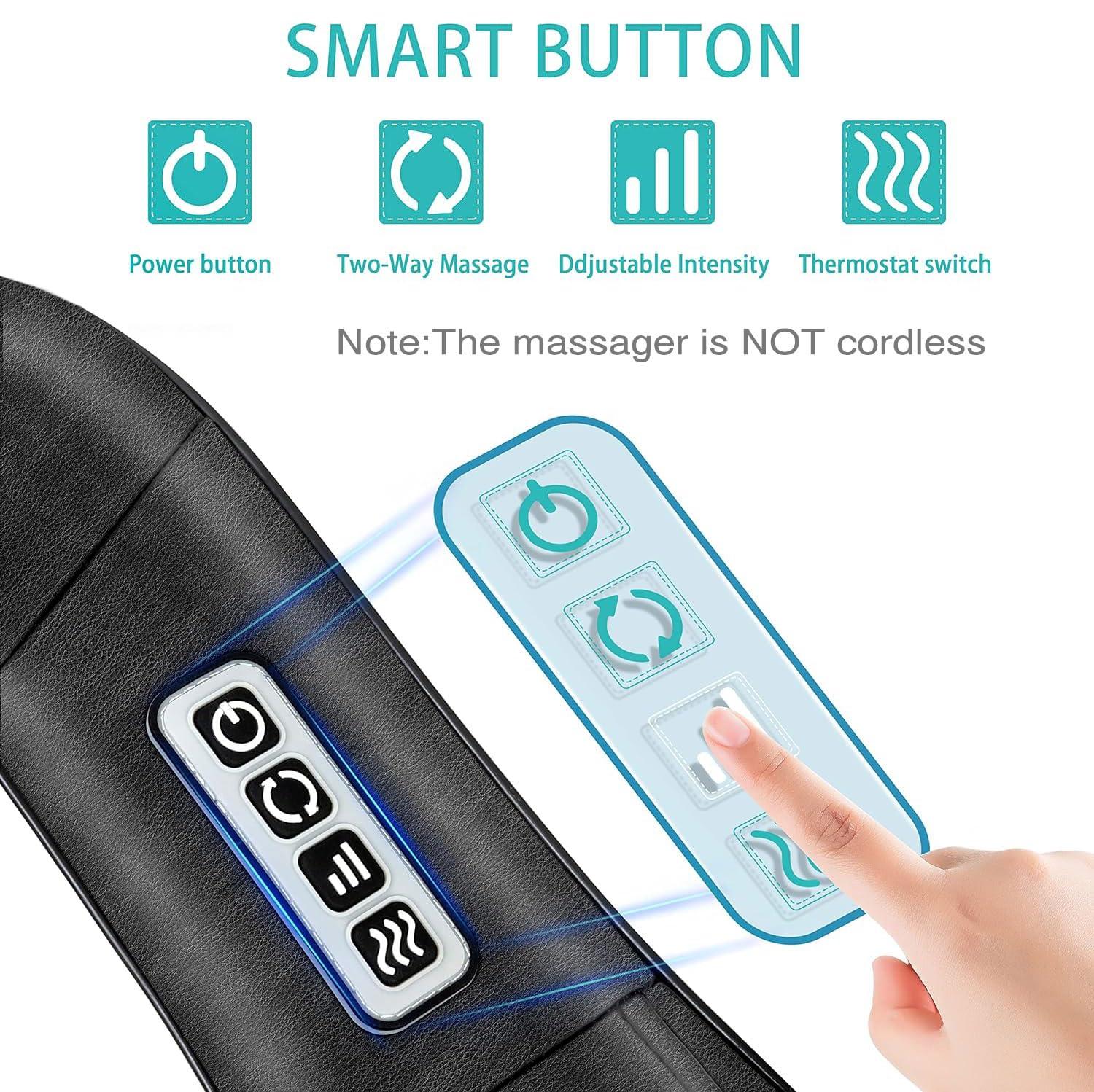 AERLANG Shiatsu Back and Neck Massager, Back Massager Deep Tissue Kneading Neck and Shoulder Massage with Heat, Electric Massage Pillow Fathers Day Gift Ideas from Daughter Son(NOT Cordless) - Image 2