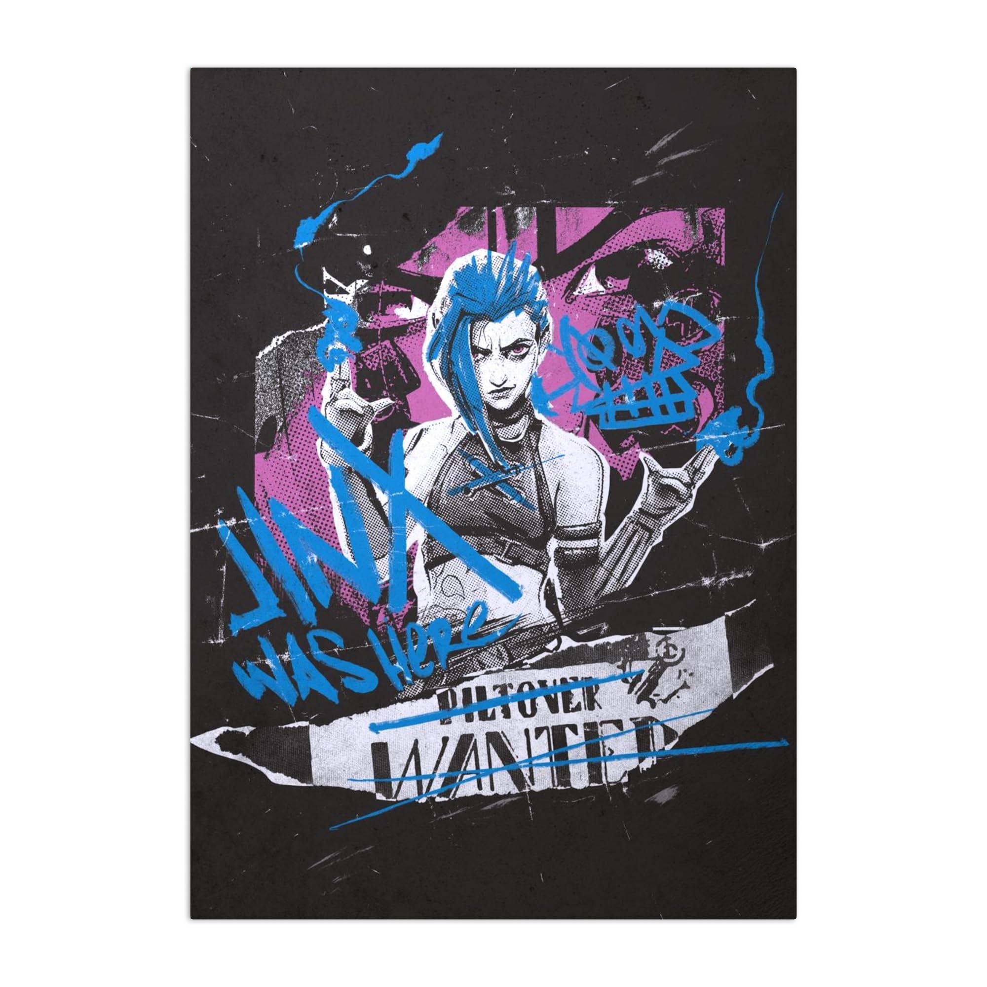 Displate Official Arcane Metal Poster Magnetic Mounting Included Licensed Artwork Modern Wall Decor Jinx was Here Poster 45 cm x 32 cm