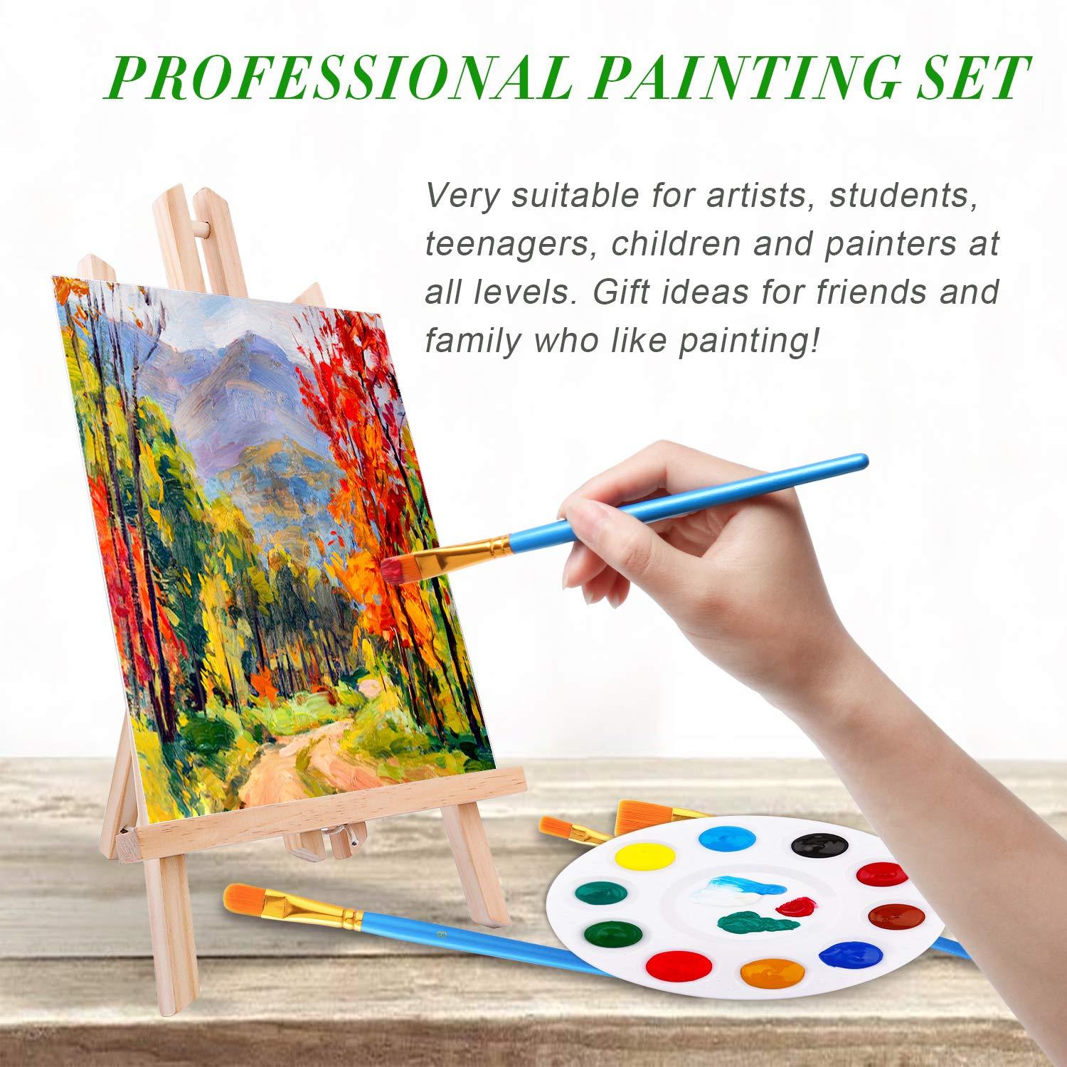 ESRICH Acrylic Paint Set,Painting Supplies with 2 PCS of 12 Colors Acrylic Paint,1 Easel 3 Canvas 30 Paintbrushes and 3 Palettes, Paint Kit for Kids,Students, Artists and Beginner - Image 6