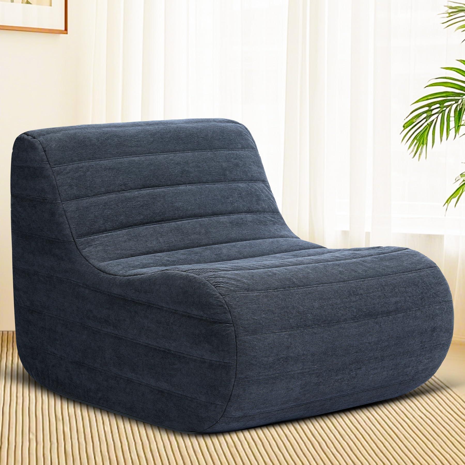 KKdema Bean Bag Chair, Fireside Bean Bags Lazy Sofa Sack, Big Beanbag Chair Floor Couch, Memory Foam Lounge Chair for Bedroom, Living Room, Office and Home (Gray) - Image 8