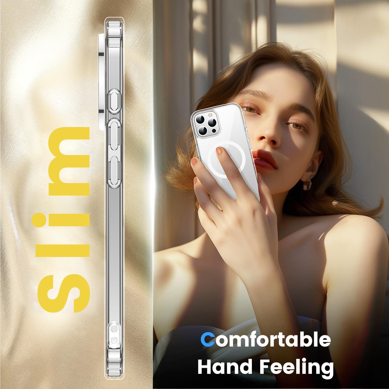 Temdan for iPhone 13 Pro Max Case Clear, [Compatible with Magsafe][Anti-Yellowing][Military-Grade Protection] Shockproof Slim Magnetic Phone Case for iPhone 13 Pro Max, Transparent - Image 6