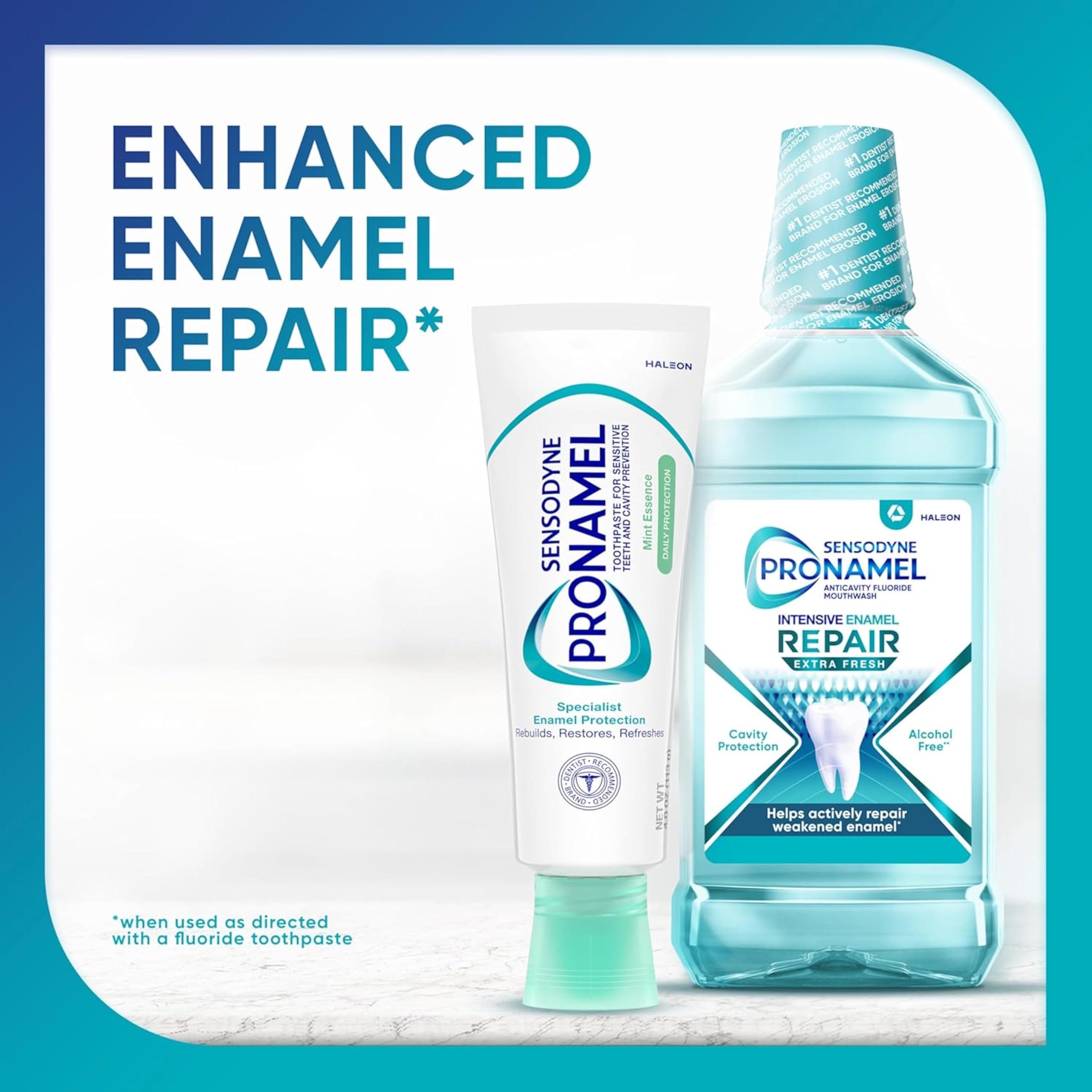 Sensodyne Pronamel Daily Protection Enamel Toothpaste for Sensitive Teeth, Mint Essence - 4 oz (Pack of 3) - Image 7