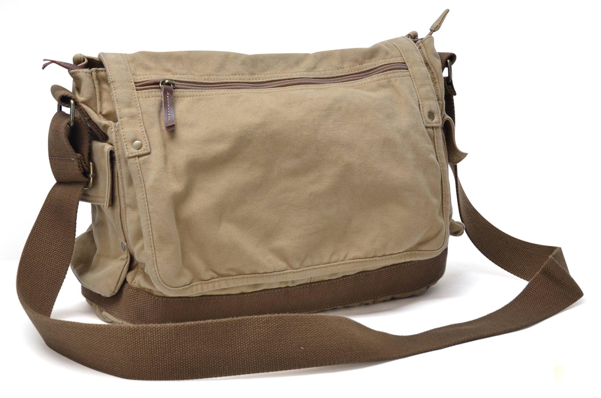 GOOTIUM Canvas Messenger Bag - Vintage Cross Body Shoulder Satchel - Image 2