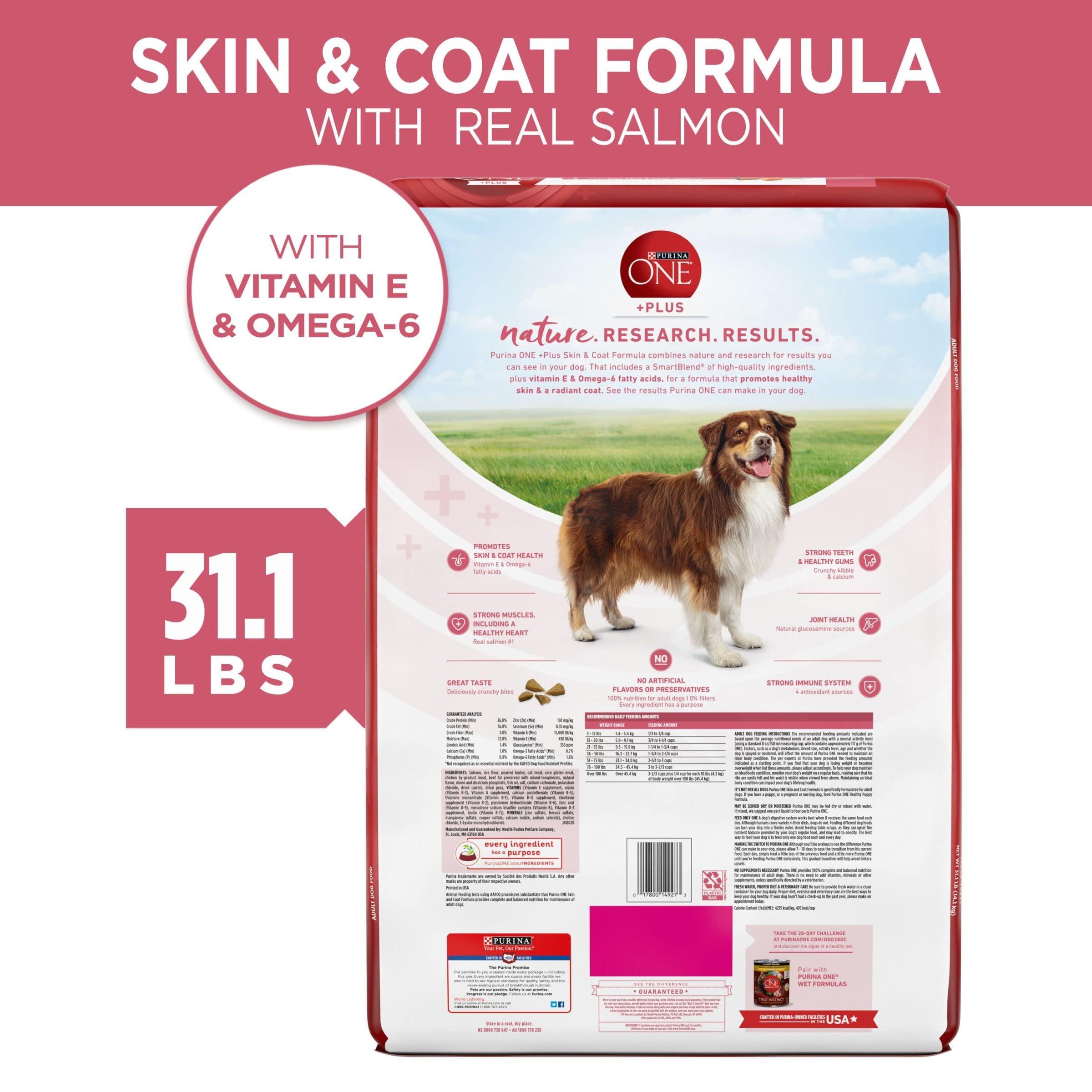 Purina ONE Natural, Sensitive Stomach Dry Dog Food, +Plus Skin & Coat Formula - 31.1 lb. Bag - Image 6