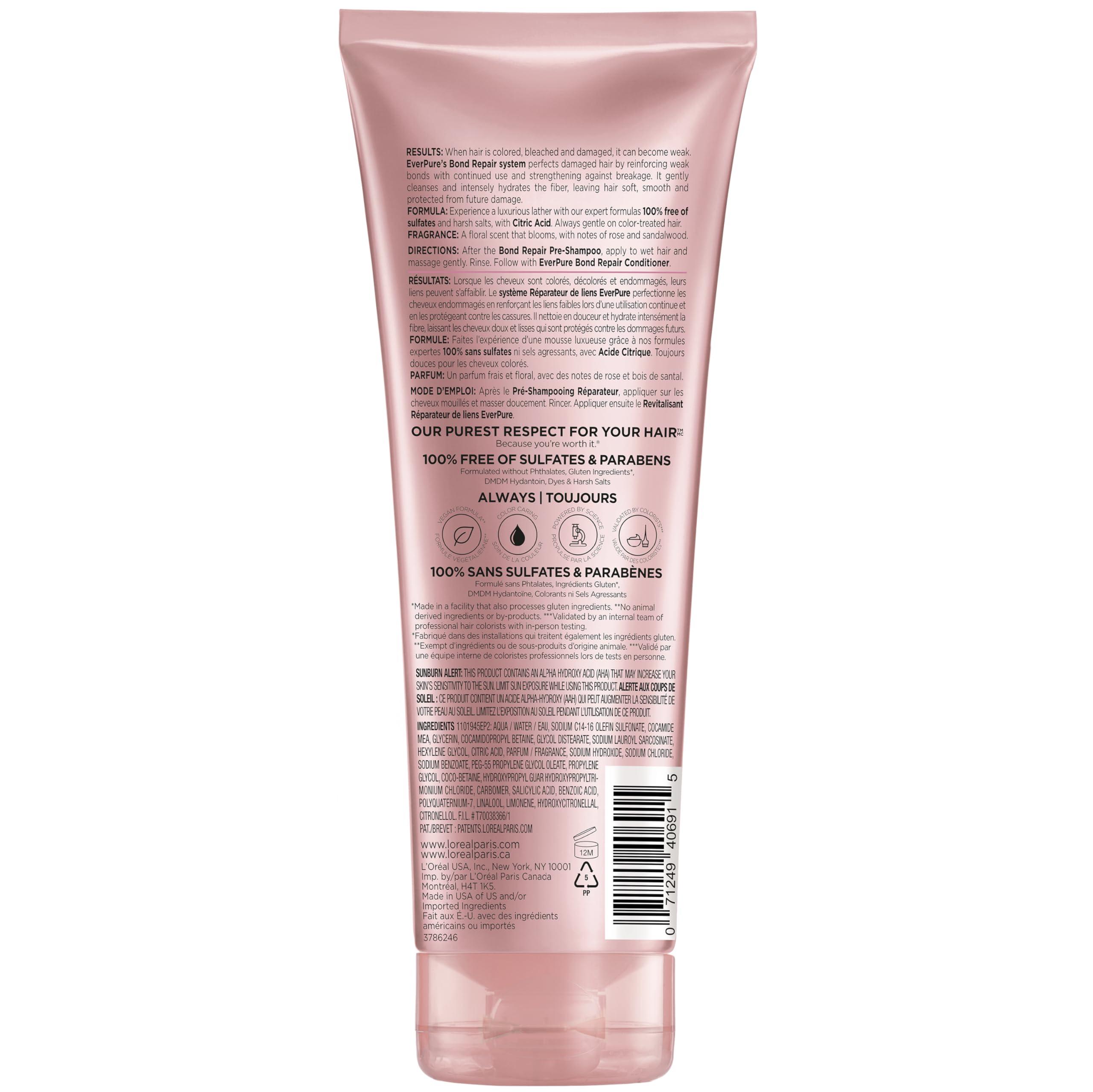 L'Oreal Paris Bonding Shampoo for Color Treated Hair, Strengthens and Repairs Weak Hair Bonds, Sulfate Free & Vegan Hair Care, EverPure, 6.8 Fl Oz - Image 10