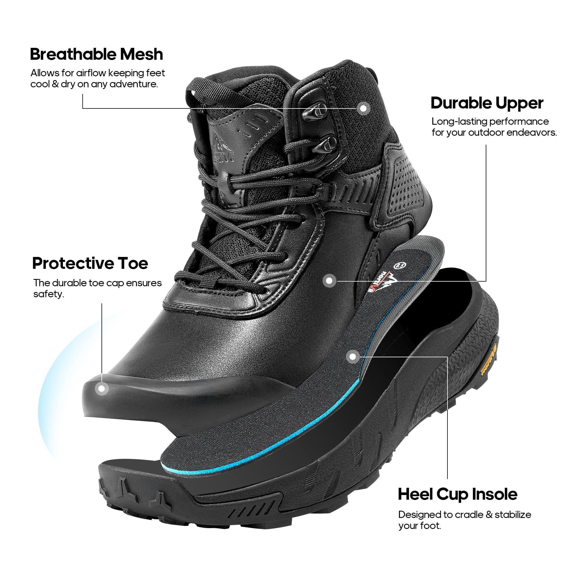 NORTIV 8 Men's Waterproof Military Tactical Work Boots Leather Motorcycle Combat Boots Lightweight Non-Slip Hiking Boots for Men Defender - Image 5