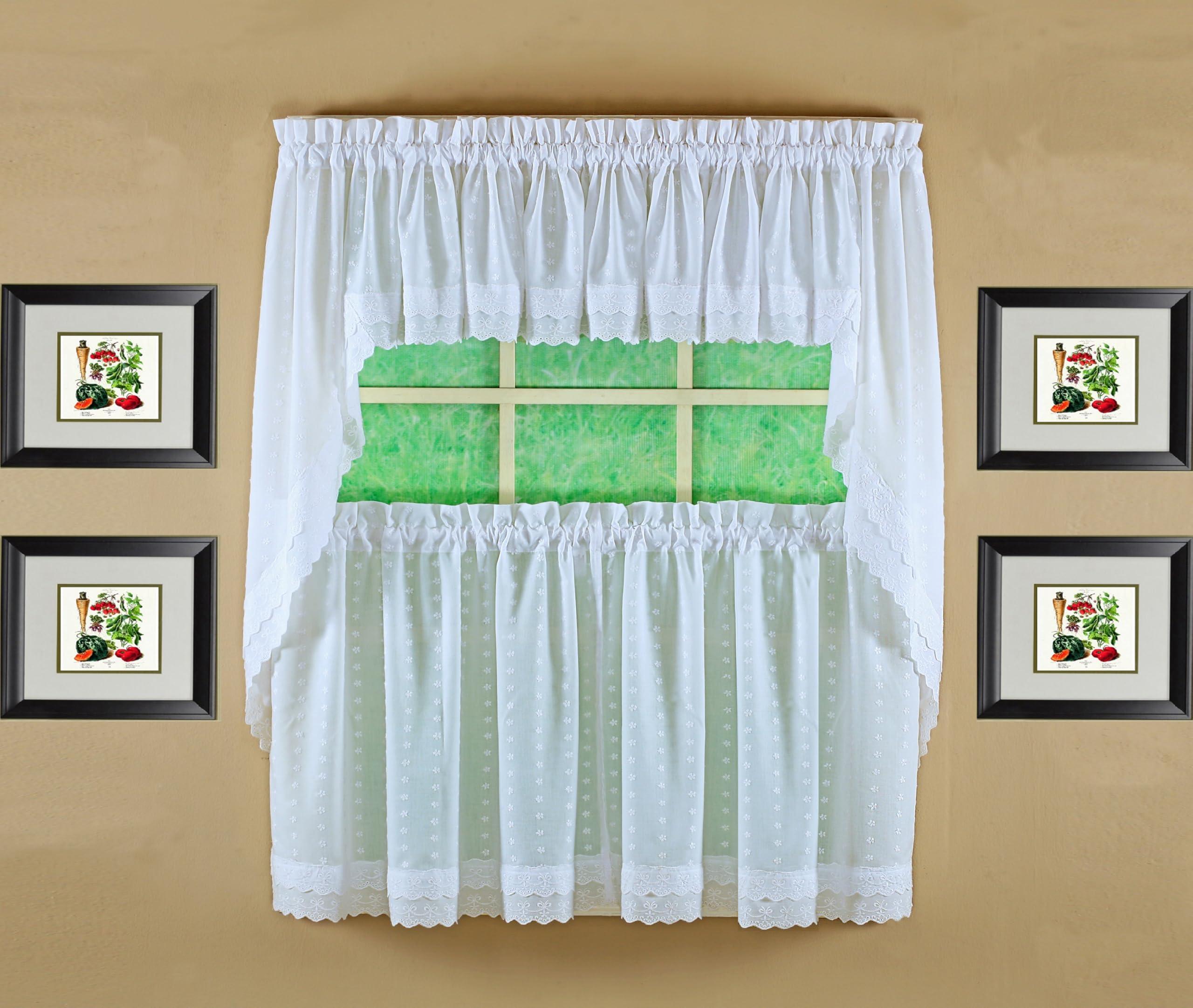 Today's Curtain, Ribbon Eyelet Swag 38", White, 60" W x 38" L - Image 4