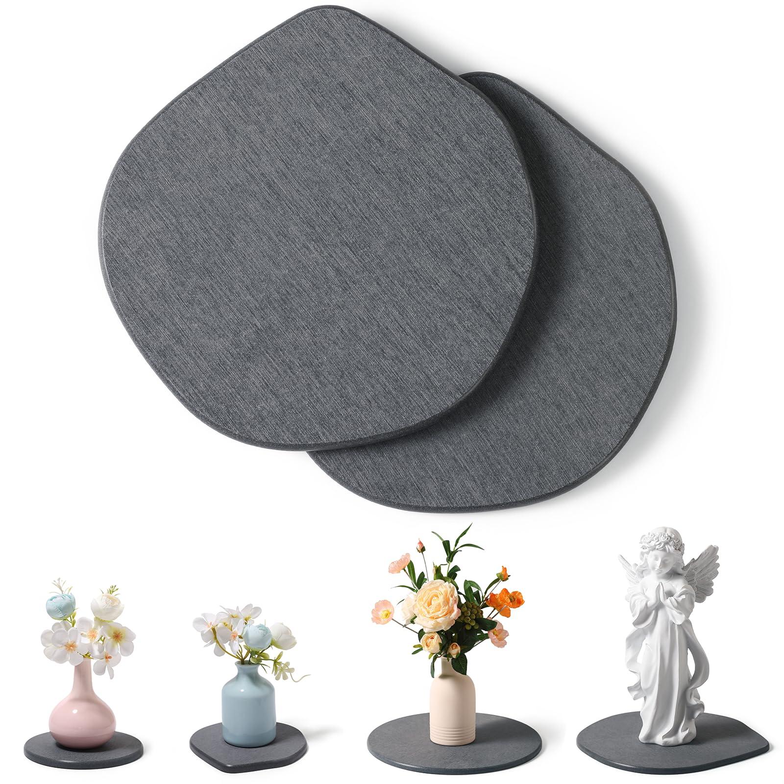 Plentio 2 Pack 6 Inch Plant Saucer Irregular Diatomite Super Absorbent Stone Plant Trays Durable Flower Plates Quick Drying Plant Trays for Pot to Catch Water Indoor Plants