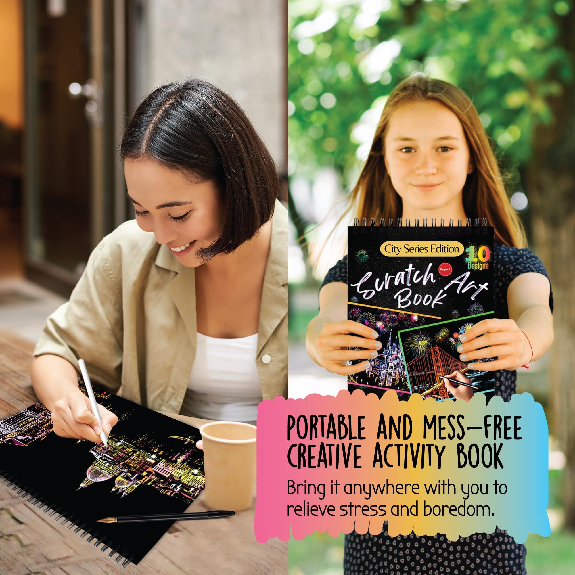 Scratch Art Book for Adults - Colorful City Series Scratch Art | Scratch Painting Foil Art for Adults | Scratch and Sketch City Series Books | Foil Engraving Scratch Art Adult (City Series) - Image 9