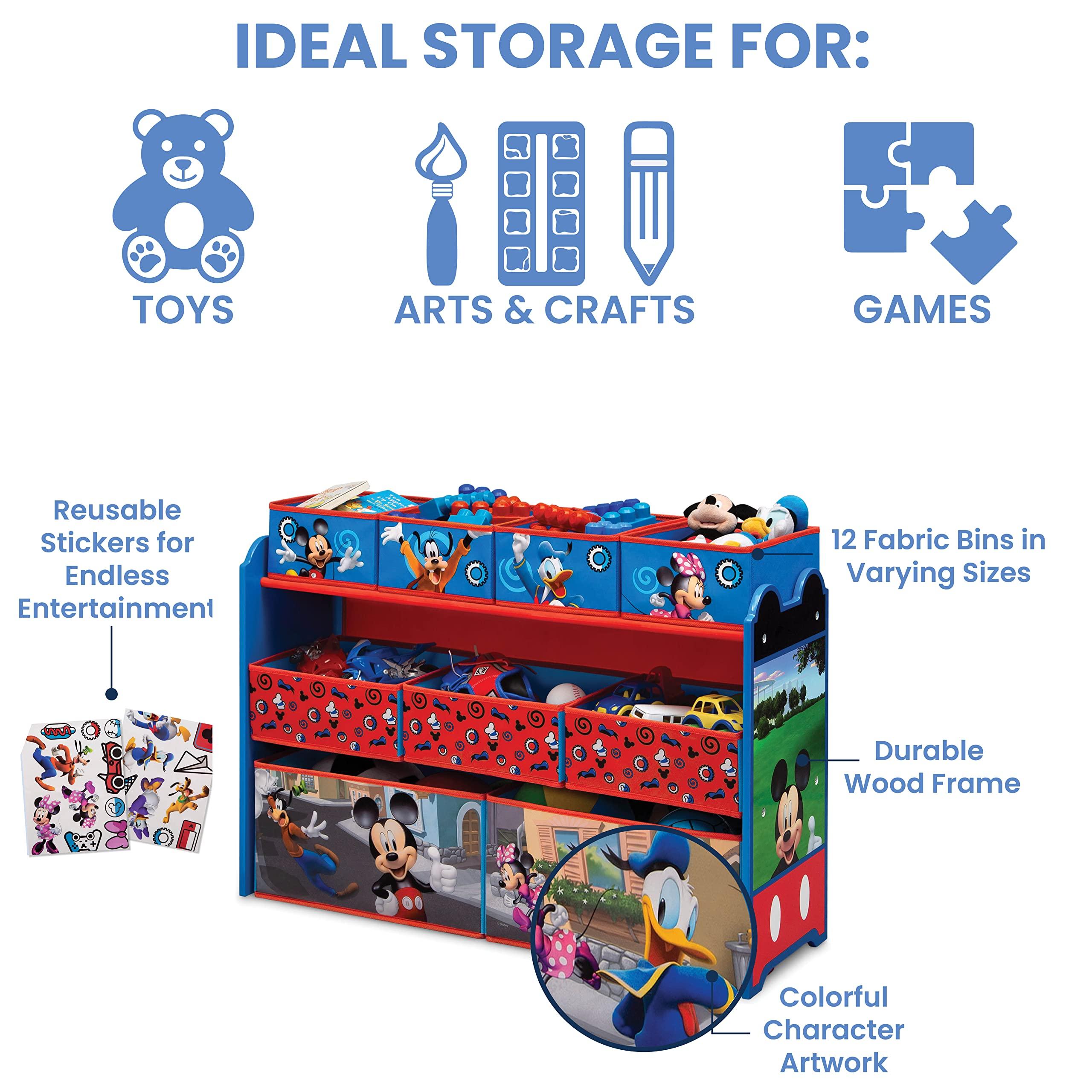 Delta Children Disney Mickey Mouse Deluxe 9 Bin Design and Store Toy Organizer, Greenguard Gold Certified - Image 4