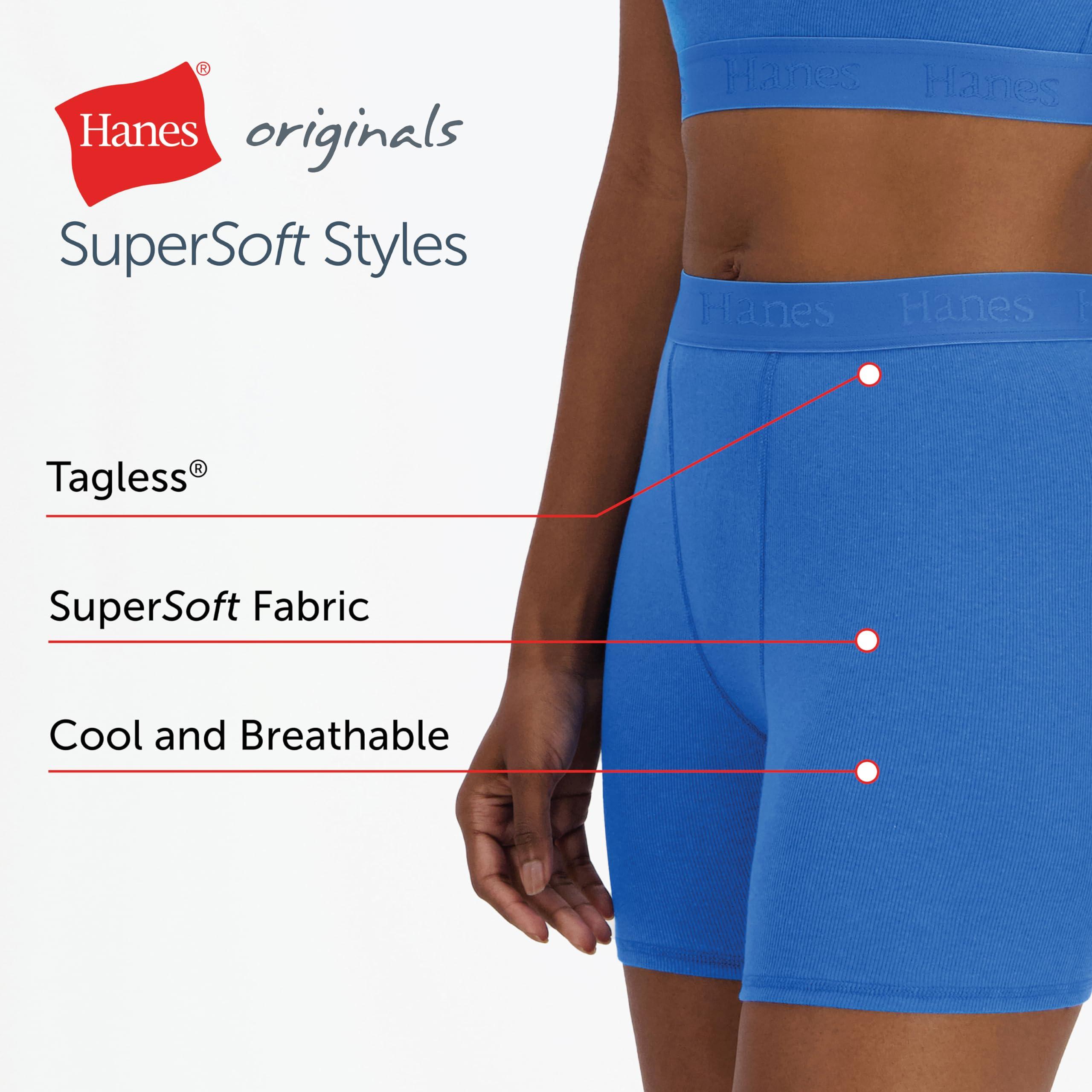 Hanes Women's Originals SuperSoft Comfywear 2 Piece Lounge Crop Top & Boxer Shorts Loungewear Set - Image 4