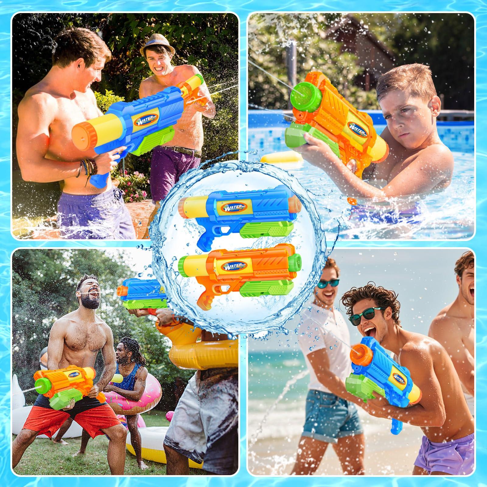 Super Water Gun for Kids Adults: 2 Pack - 1200CC Water Toy Gun Super Water Squirt Blaster Soaker Long Range High Capacity Swimming Pool Beach Outdoor Summer Fun Party Games, Gifts for Boys and Girls - Image 8