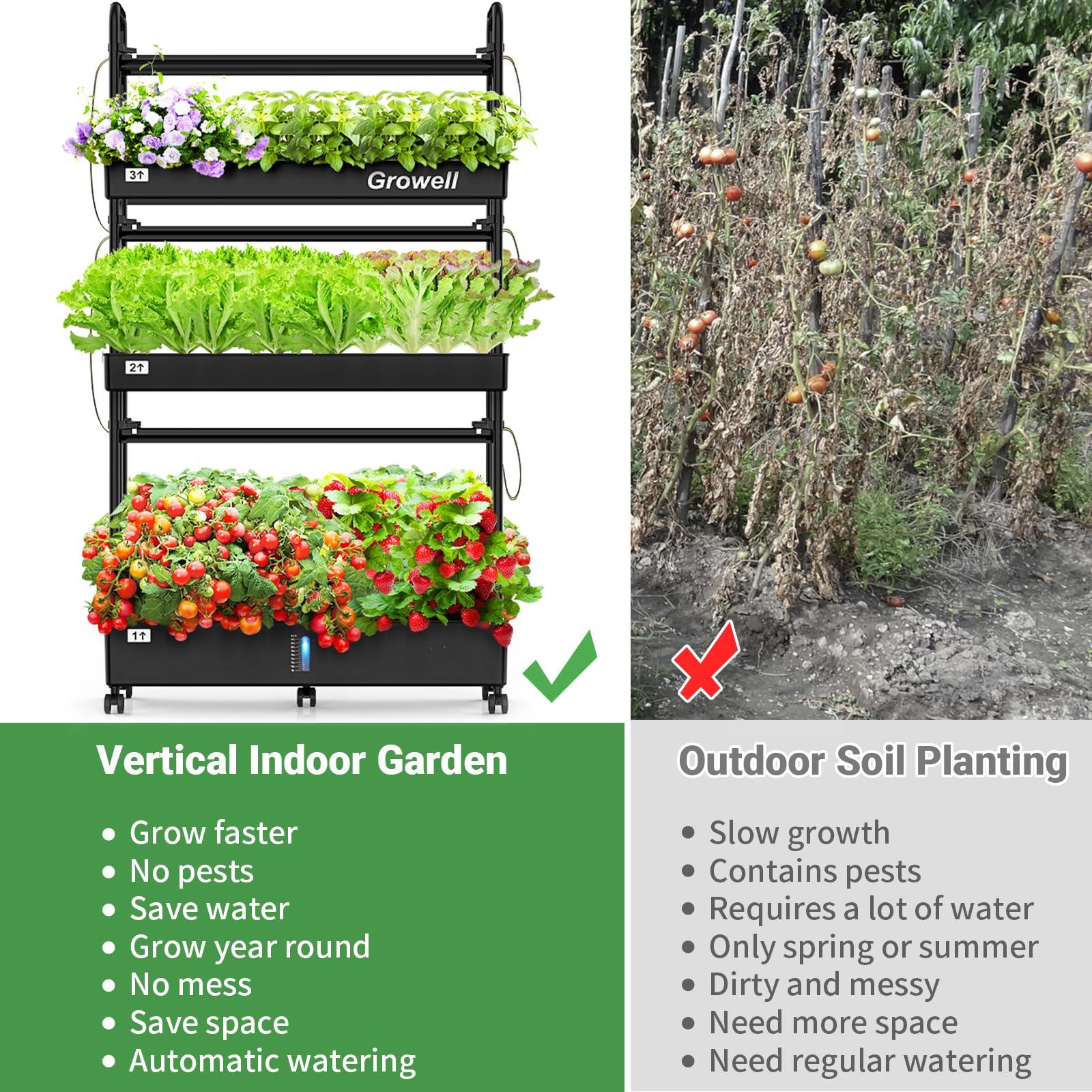 Growell Hydroponics Growing System Kit, 90 Pods Vertical Indoor Garden with LED Grow Light, Auto Circulating Water System & WiFi Smart Plug, Indoor Gardening System for Vegetable Fruit Herb - Image 7