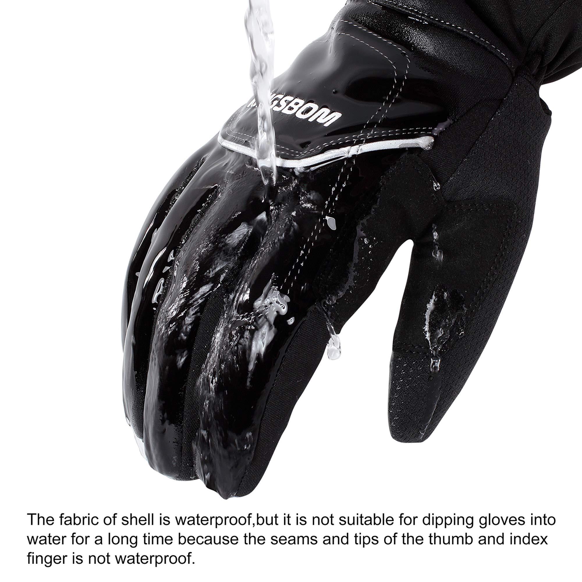 KINGSBOM -40F° Waterproof & Windproof Thermal Gloves - 3M Thinsulate Winter Touch Screen Warm Gloves - for Cycling,Riding,Running,Outdoor Sports - for Women and Men - Image 3
