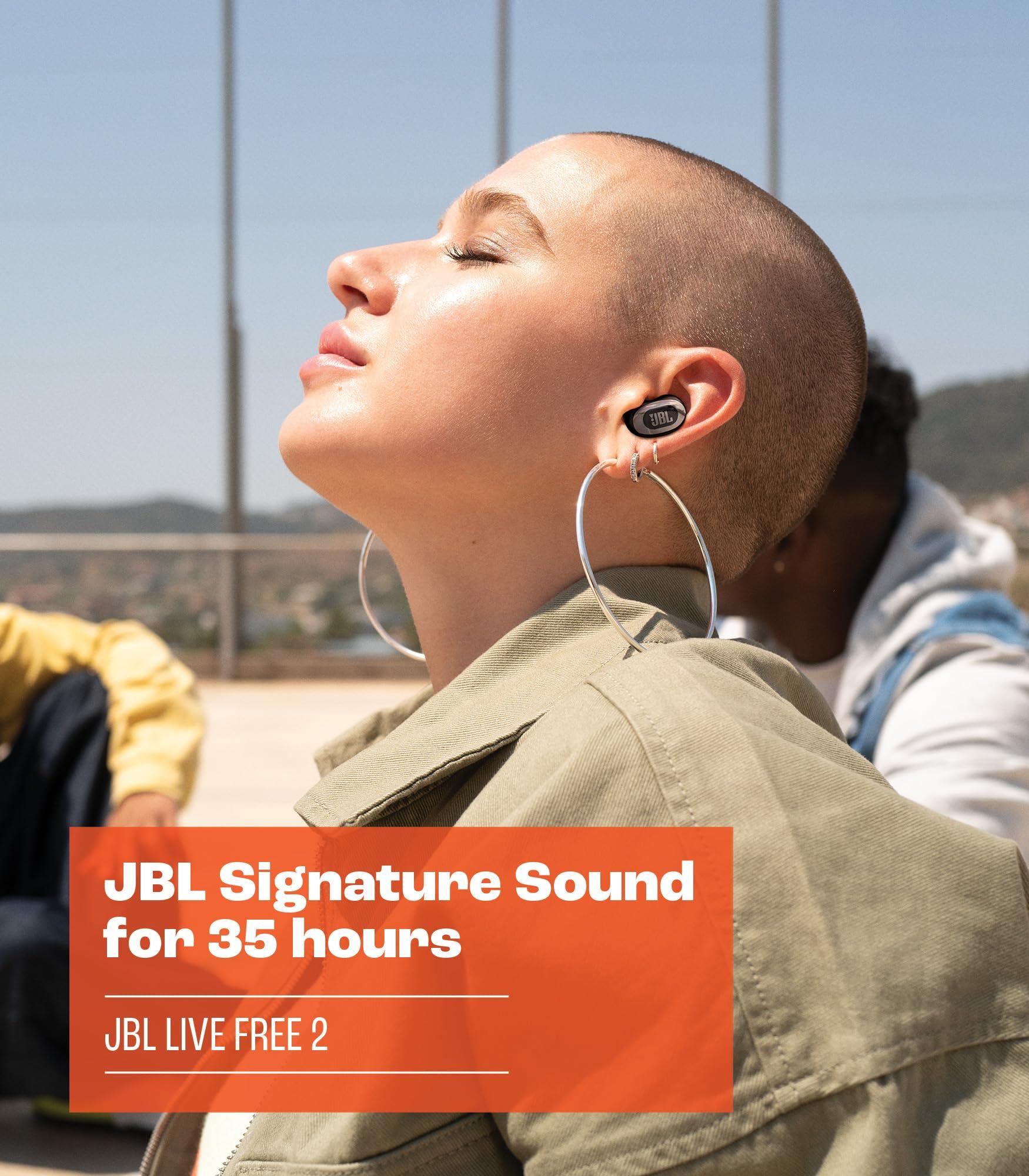 JBL Live Free 2 - True Wireless Noise Cancelling Earbuds, Up to 35hrs of Playtime, 6 mics for Perfect Calls with Zero Noise, IPX5 Waterproof, Oval Tubes for Better Comfort, Isolation, & bass (Black) - Image 5