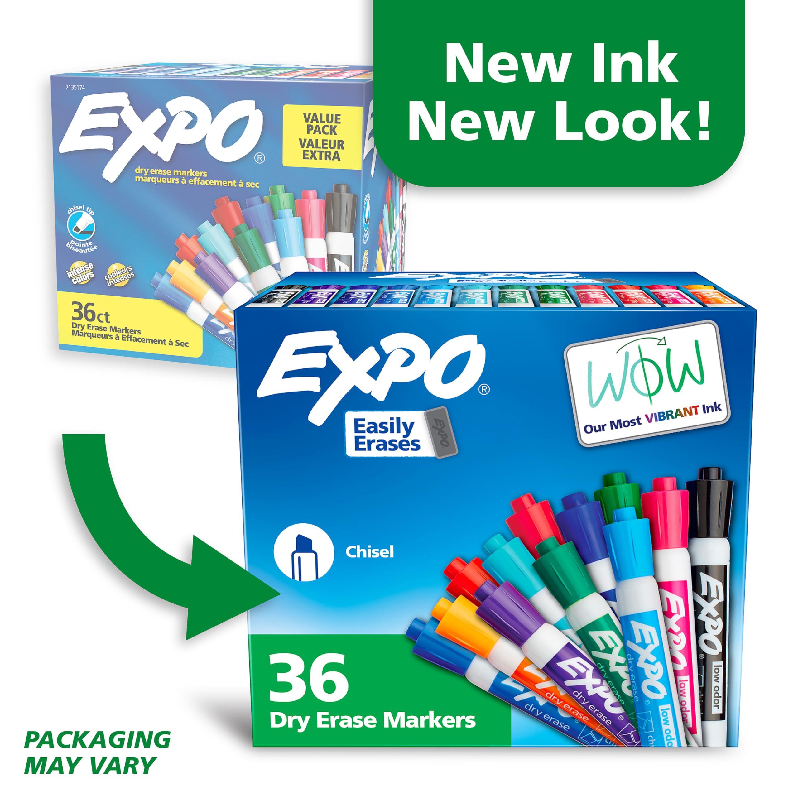 EXPO Low Odor Dry Erase Markers Chisel Tip Assorted Fashion Colors 36 Count for Classroom Office & Home Use - Image 3
