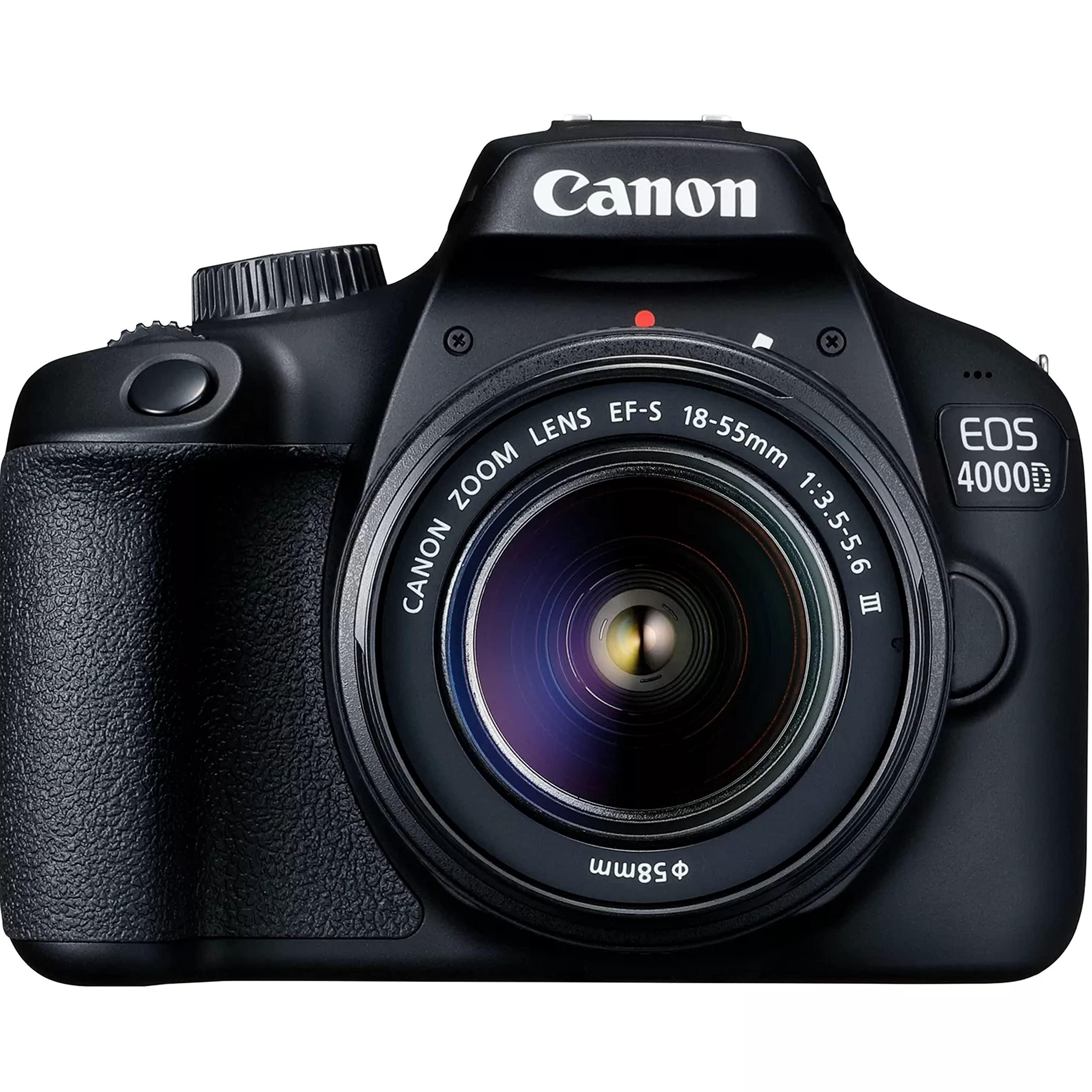 Canon EOS 4000D / Rebel T100 DSLR Camera w/EF-S 18-55mm F/3.5-5.6 Zoom Lens + 64GB Memory, Filters,Case, Tripod, Flash, and More (34pc Bundle) (Renewed) - Image 2