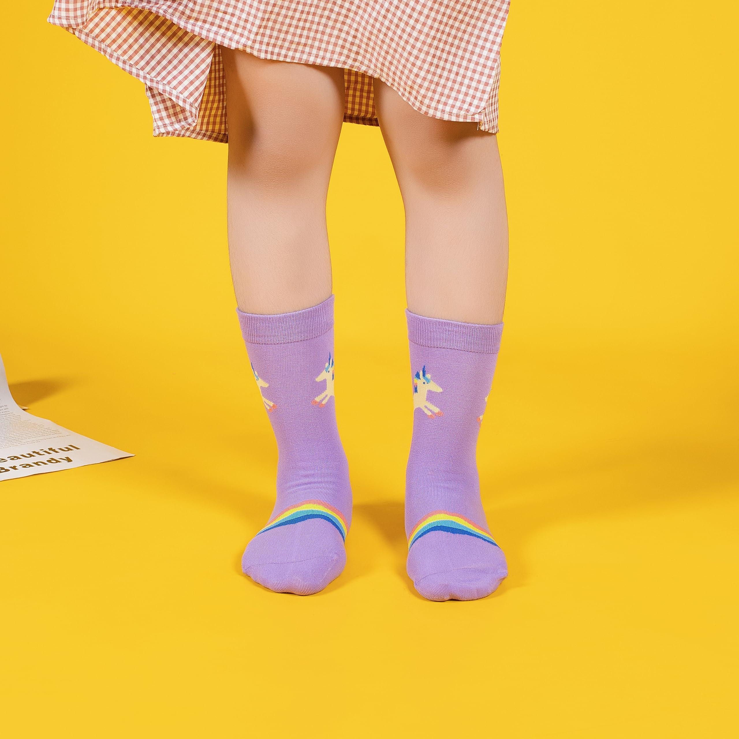 BISOUSOX Girls Socks 6-8 Years Old Unicorn Fun Crazy Novelty Funny Silly Socks for Kids Boy Girl Birthday Christmas Gift - Image 5