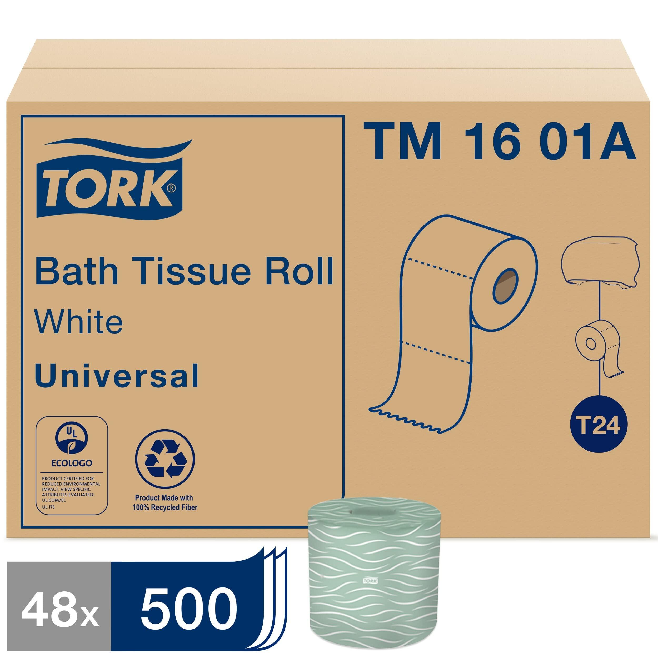 Tork Universal Bath Tissue Roll, 2-Ply, 48 rolls, 500 sheets, TM1601A, White - Image 2