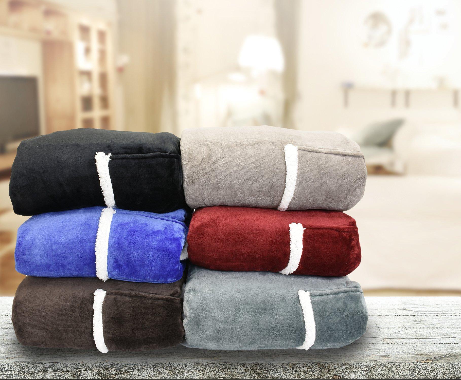Catalonia Sherpa Wearable Blanket with Sleeves Arms, Comfy Sleeved TV Wrap Blanket, Large Snuggly Throw for Women and Men, Gift for Her - Image 7