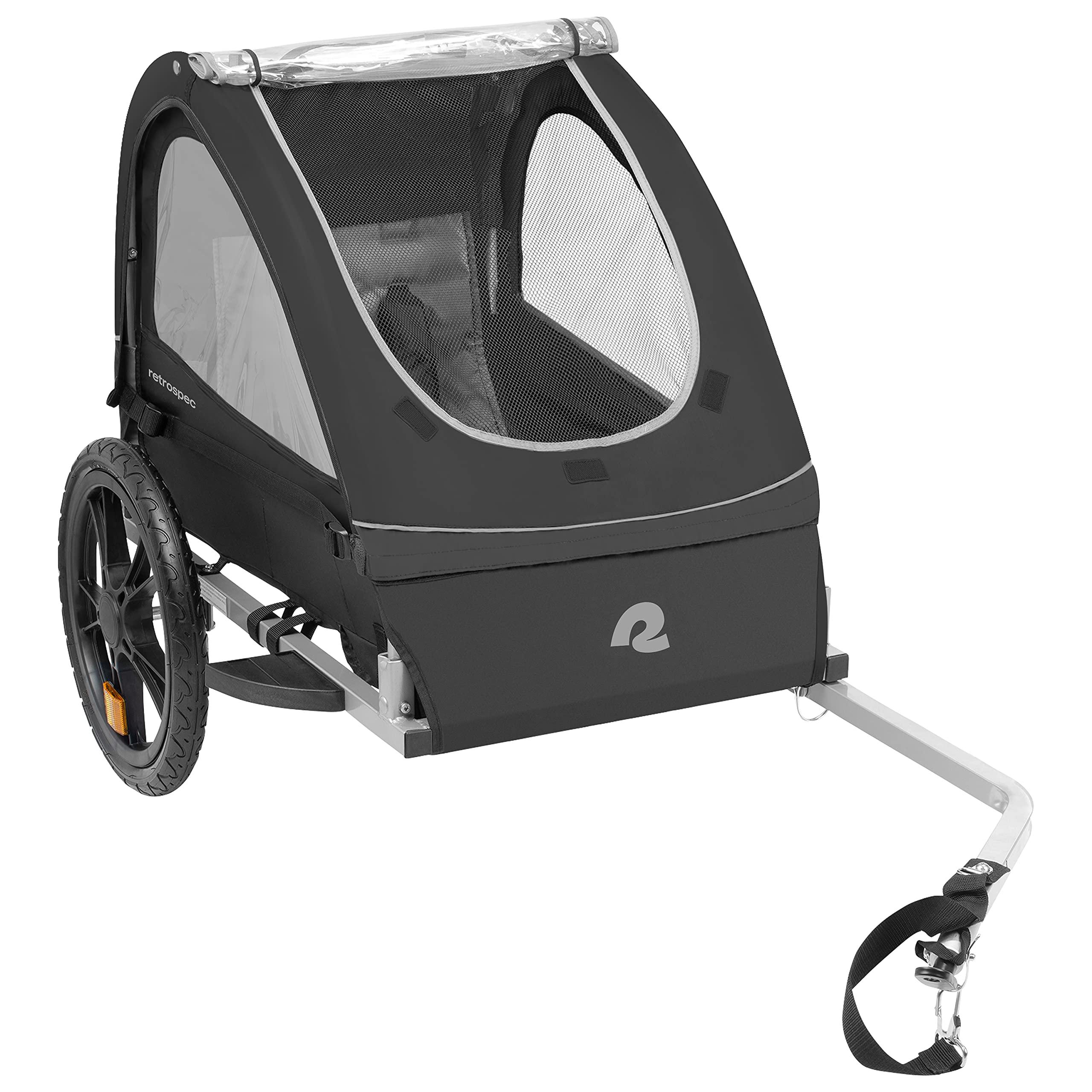 Single & Double Passenger Children’s Foldable/Collapsible Tow Behind Bike Trailer with 16" Wheels, Safety Reflectors & Rear Storage Compartment