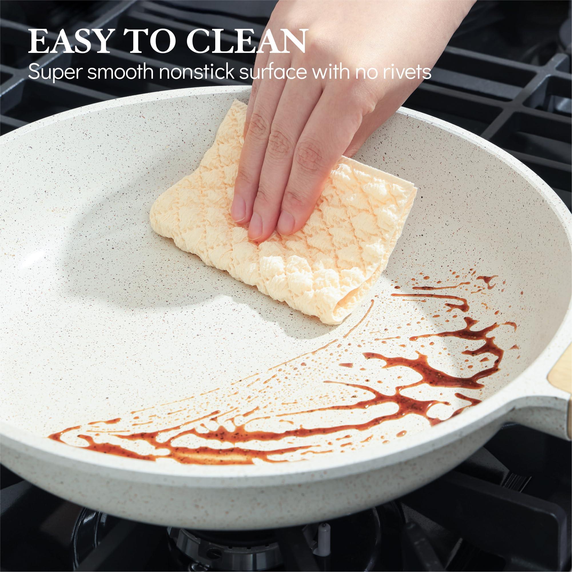 SENSARTE Nonstick Ceramic Frying Pan Skillet, 9.5 Inch Omelet Pan, Healthy Non Toxic Chef Pan, Induction Compatible Egg Pan with Heat Resistant Handle, PFAS-Free - Image 6