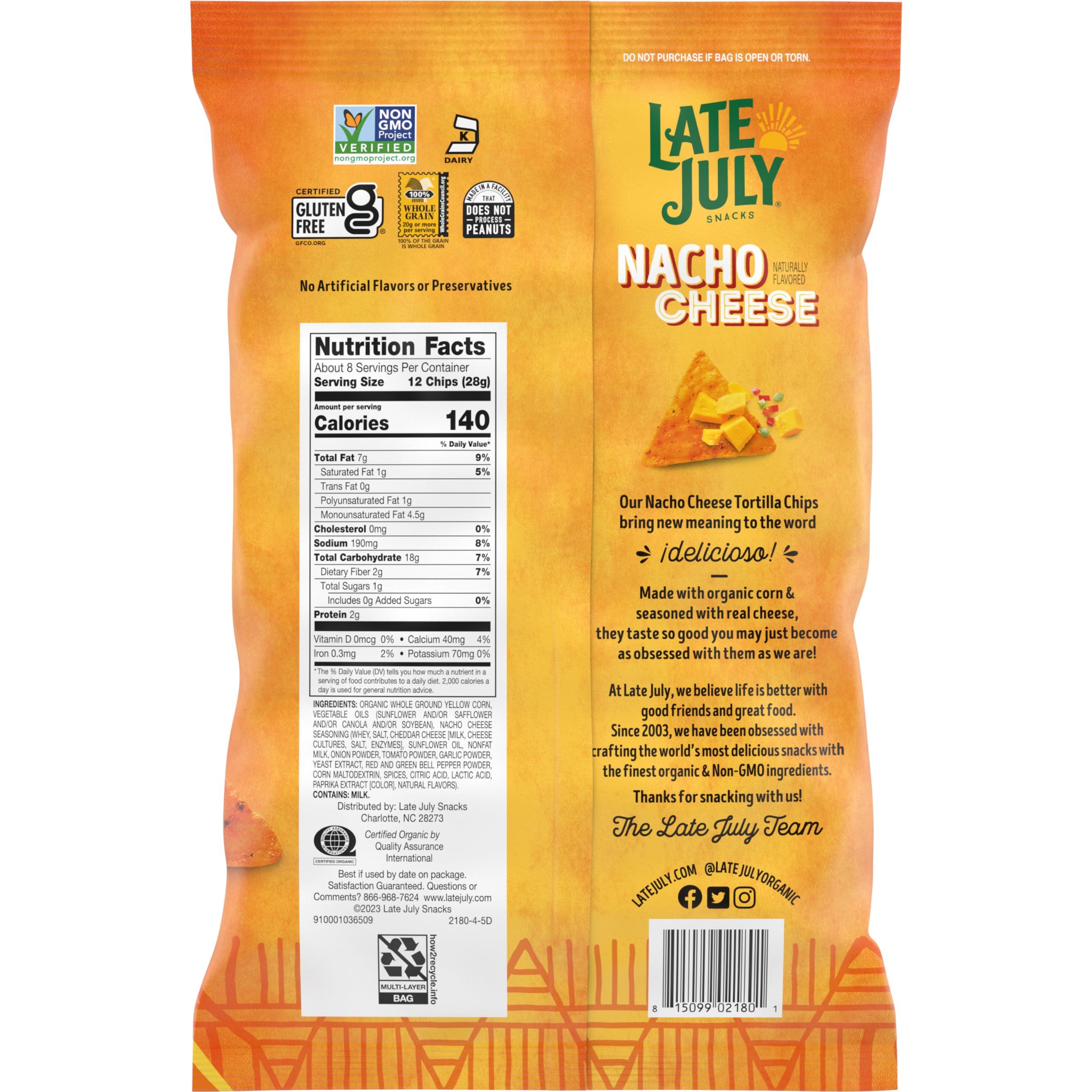 Late July Snacks Nacho Cheese Tortilla Chips, 7.8 oz Bag - Image 4