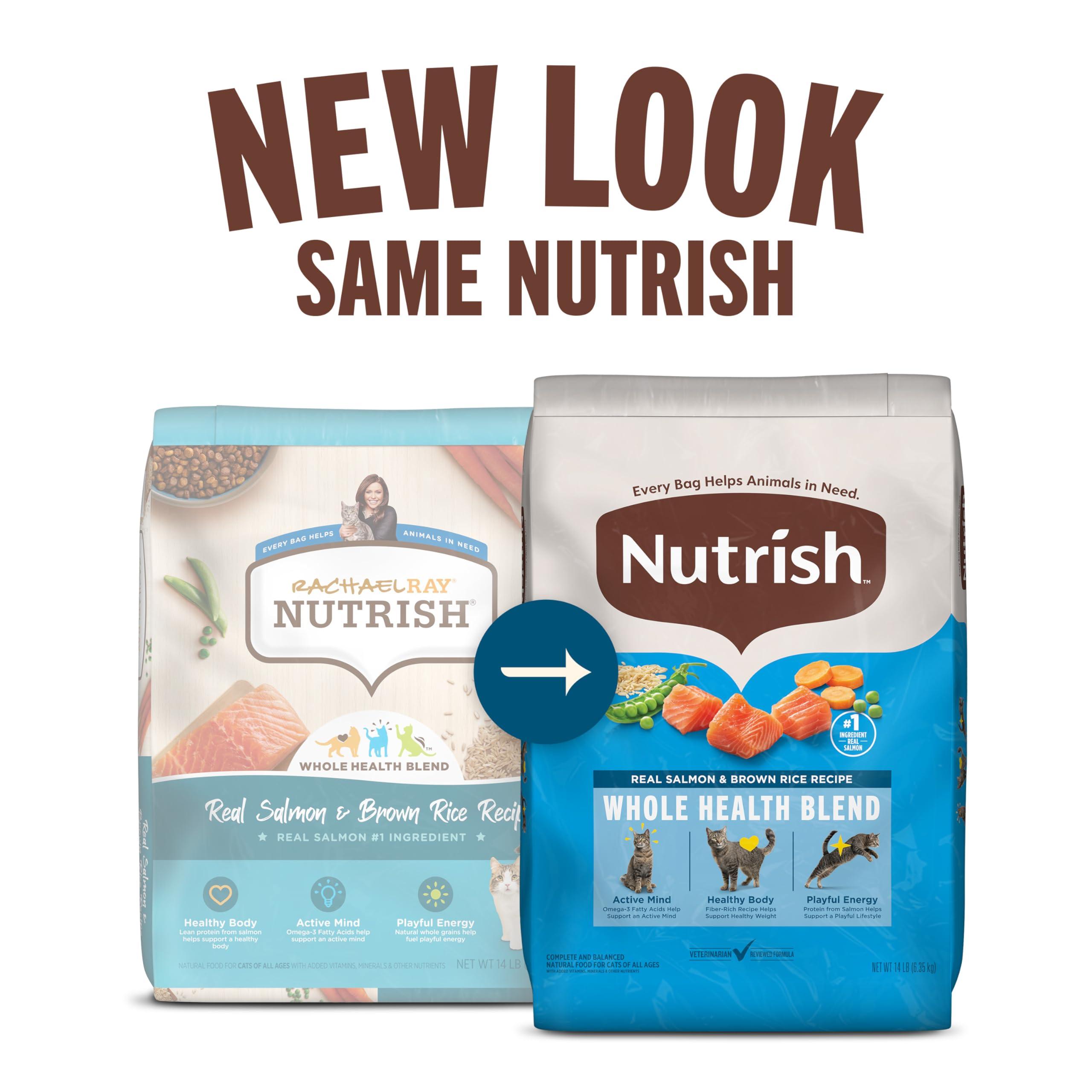 Nutrish Real Salmon & Brown Rice Recipe Dry Cat Food, 3 lb. Bag, Packaging May Vary (Rachael Ray) - Image 2