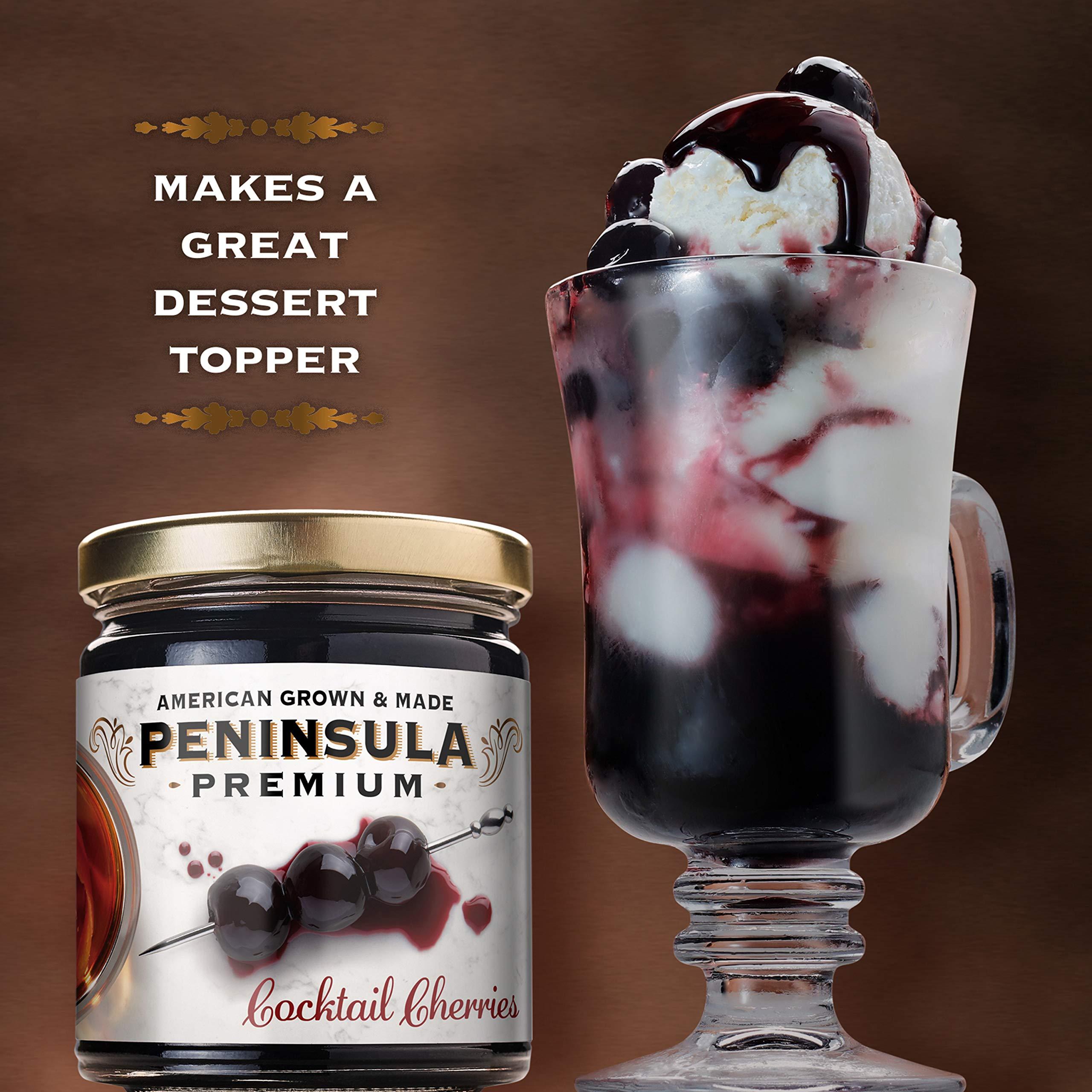 Peninsula Premium Cocktail Cherries | Award Winning | Deep Burgundy-Red | Silky Smooth, Rich Syrup | Luxe Fruit Forward, Sweet-Tart Flavor | Gourmet | American Grown & Made | 10.5 Ounce - Image 8
