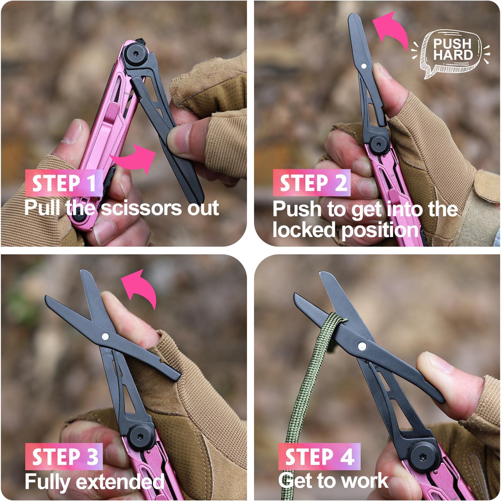 Self Defense Pocket Knife for Women - Stocking Stuffers for Women, Pink Self Defense Knife - Pocket Knives for Woman - Gifts for Woman Wife Mom Girlfriend, Mothers Day Gifts - Image 4