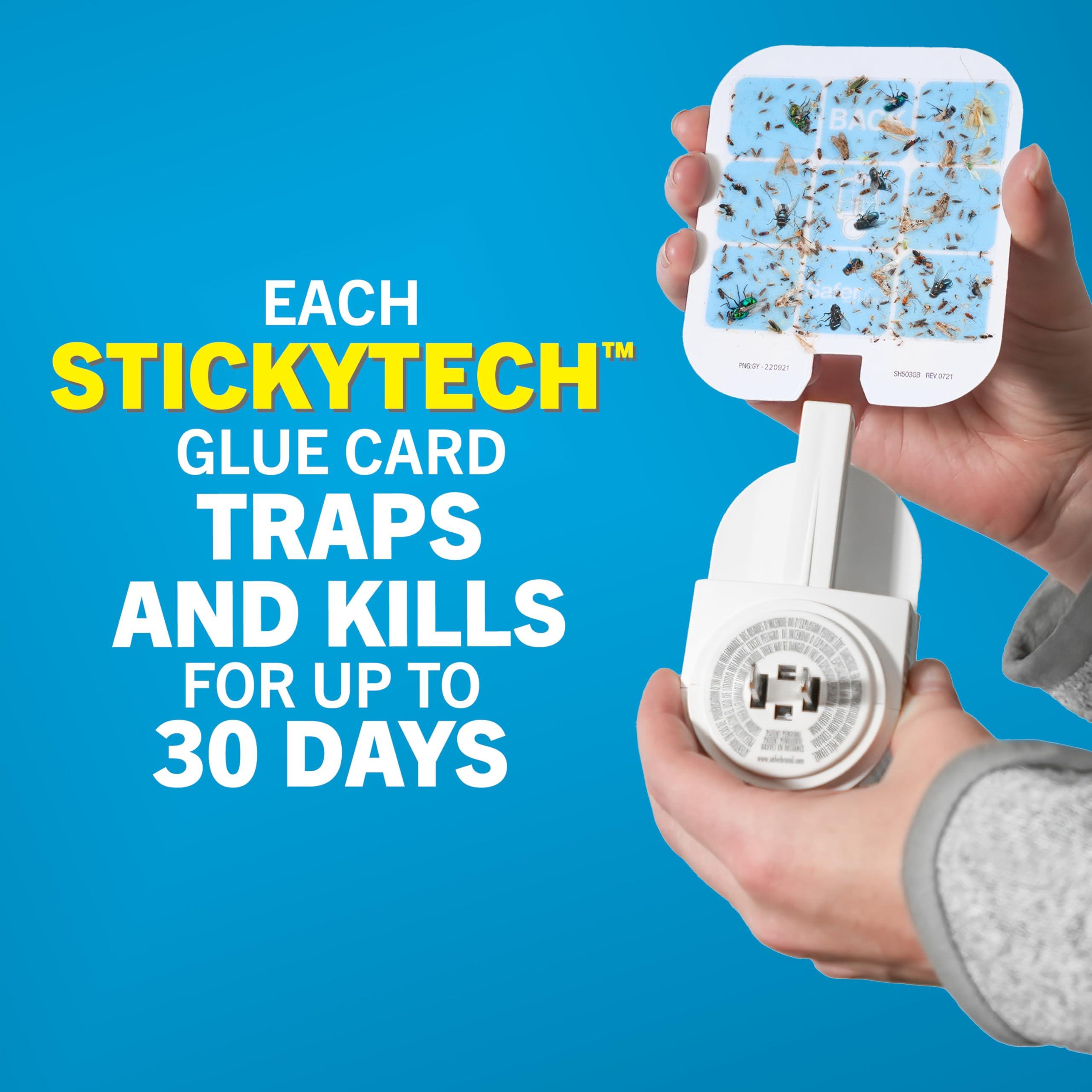 Safer Home Indoor Plug-In Fly Trap - SH502 - Effective Fruit Fly Traps for Indoors, Gnat Traps for House Indoor, 400 Sq Ft Protection - Style: 1 Device + 2 Glue Cards - Image 6