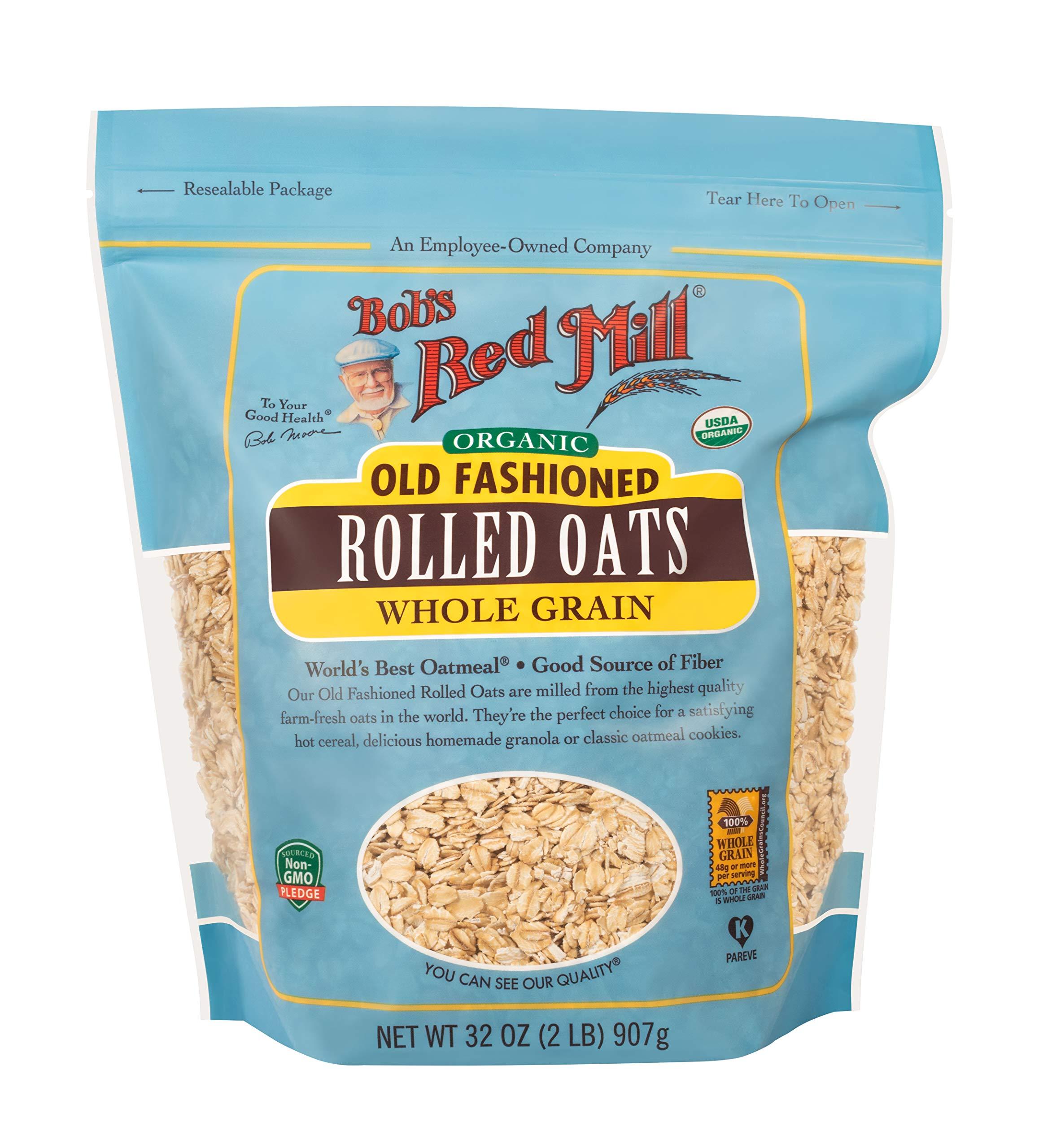 Bob's Red Mill Organic Old Fashioned Rolled Oats, 32oz (Pack of 4) - Non GMO, Whole Grain, Vegan, Kosher - Image 2