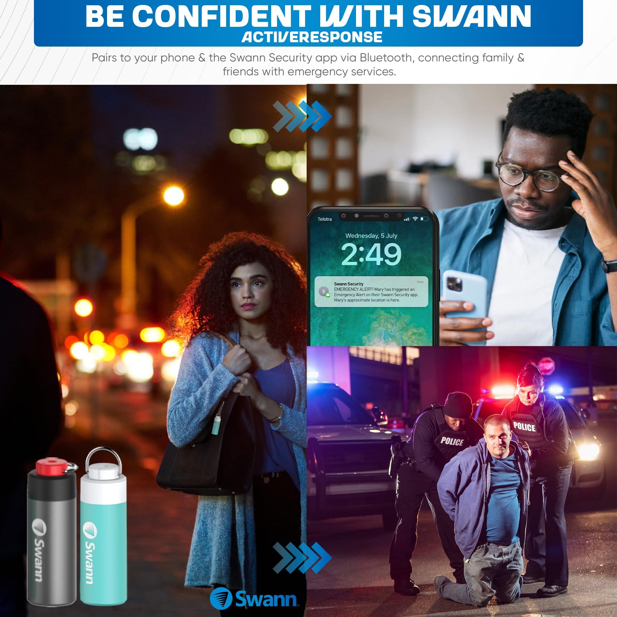 Swann ActiveResponse Mobile Personal Safety Alarm - 110dB Loud Emergency Siren with SMS Alerts & Mobile Connectivity, Long Battery Life, Smart SOS Safety Alarm, Key Chain, MPRS - Image 4