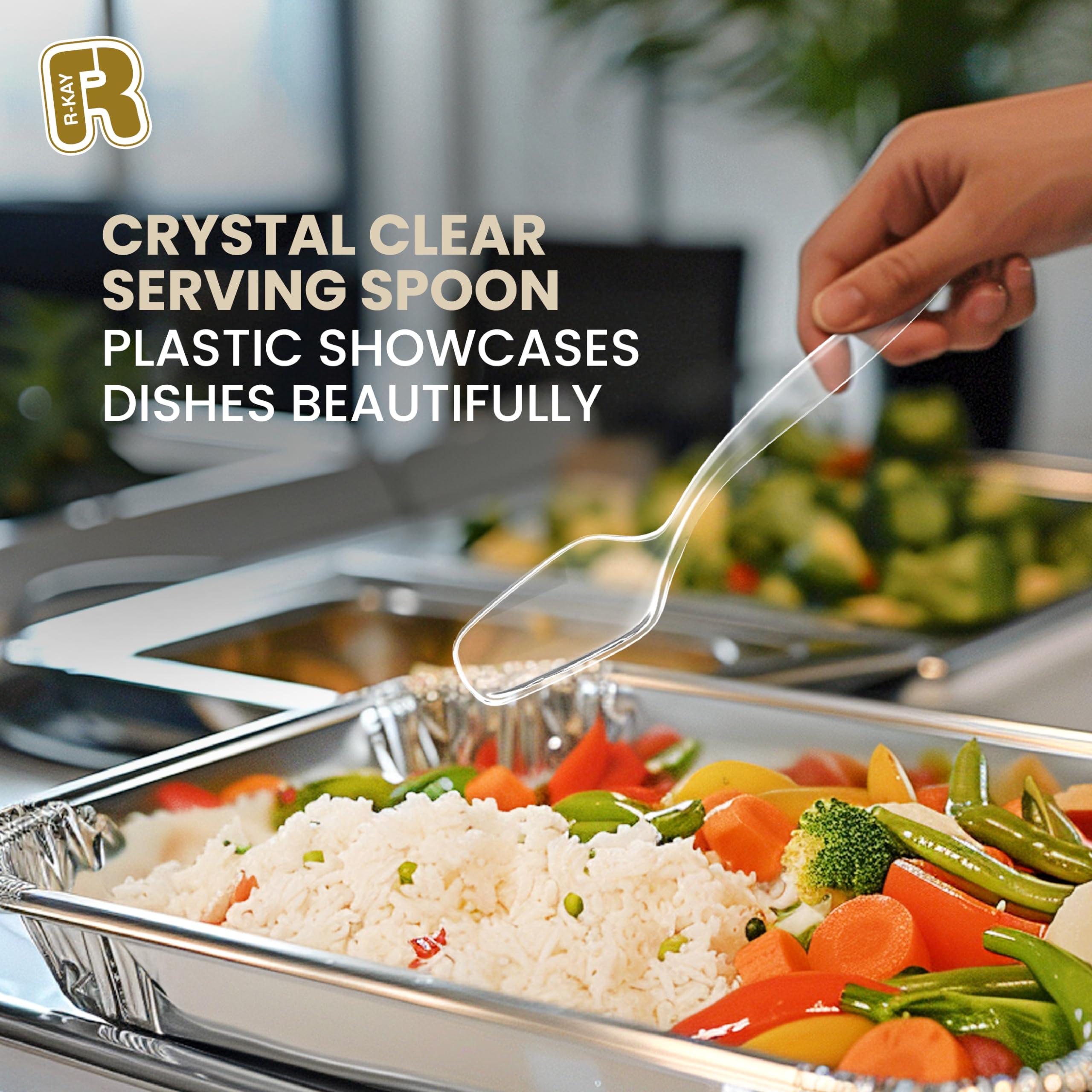 18 Pcs Clear Plastic Serving Utensils Set - 6 Clear Plastic Serving Spoons, 6 Tongs And 6 Forks - Heavy Duty Disposable Serving Utensils Set For Parties - Image 7