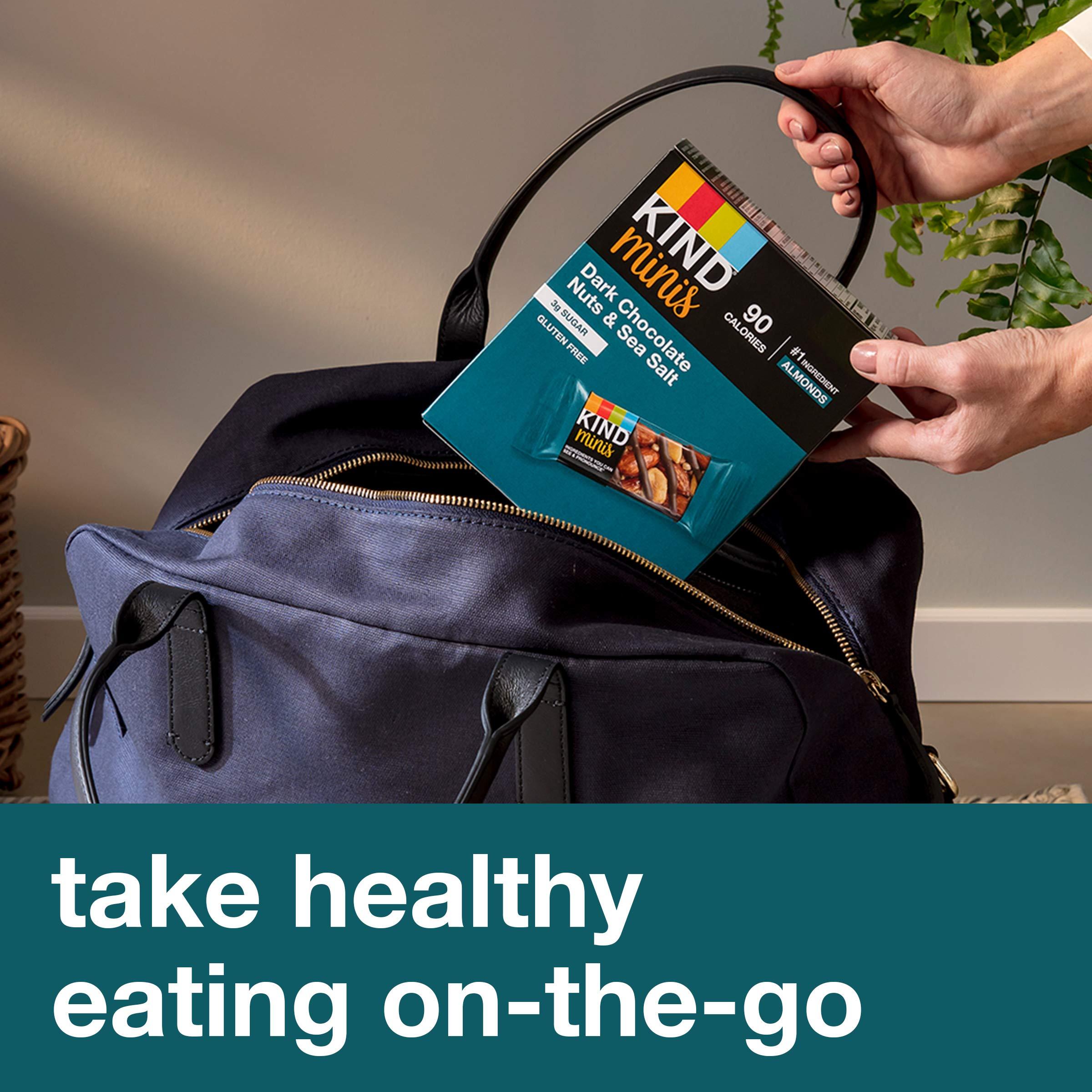 KIND Minis, Dark Chocolate Nuts & Sea Salt, Healthy Snacks, Gluten Free, Low Calorie Snacks, Low Sugar, 10 Count - Image 11