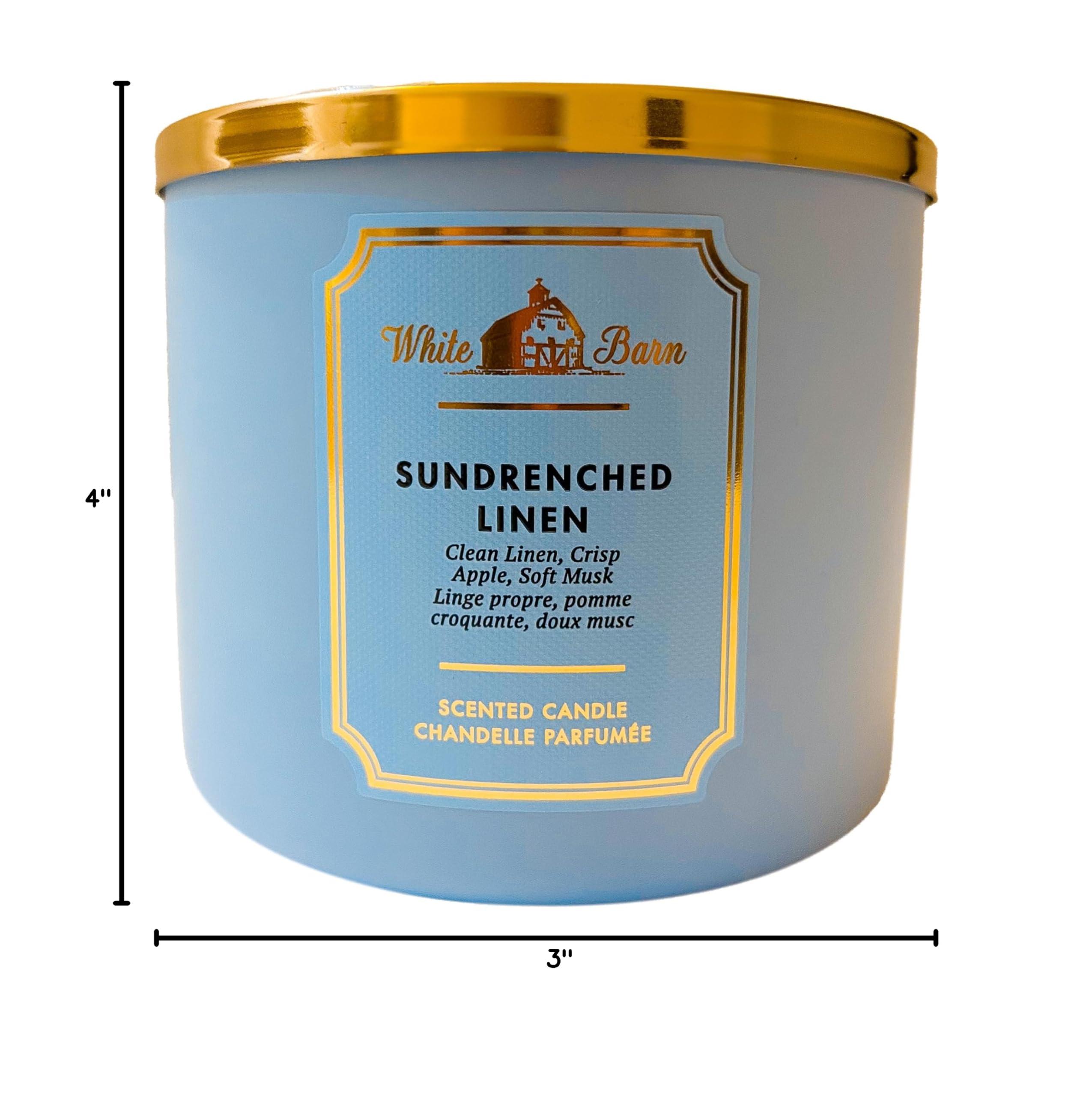 Bath & Body Works, White Barn 3-Wick Candle w/Essential Oils - 14.5 oz - New Core Scents! (Sundrenched Linen) - Image 3