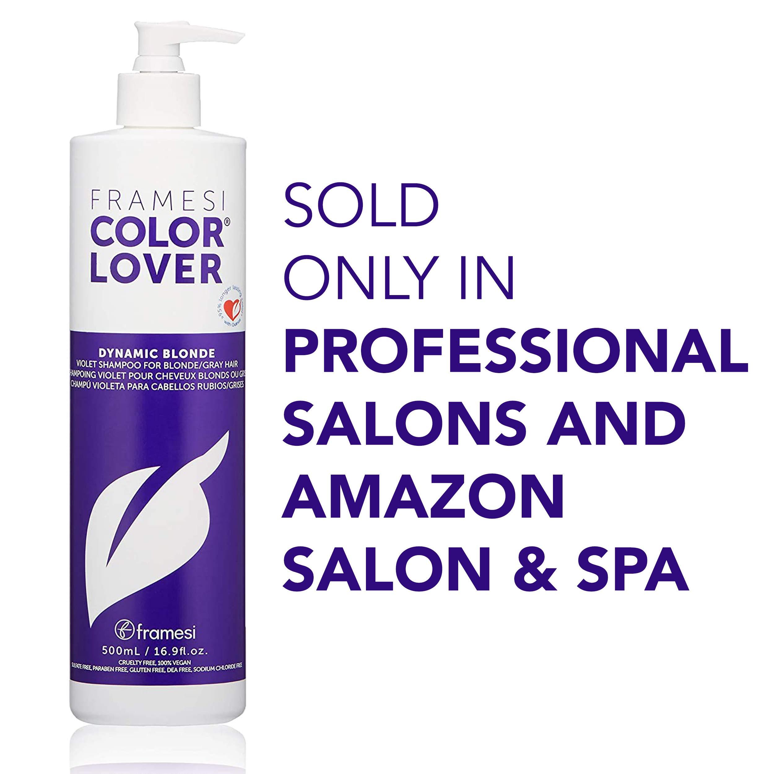 FRAMESI Color Lover Dynamic Blonde Purple Shampoo, Sulfate Free Shampoo, Color Treated Hair - Image 8